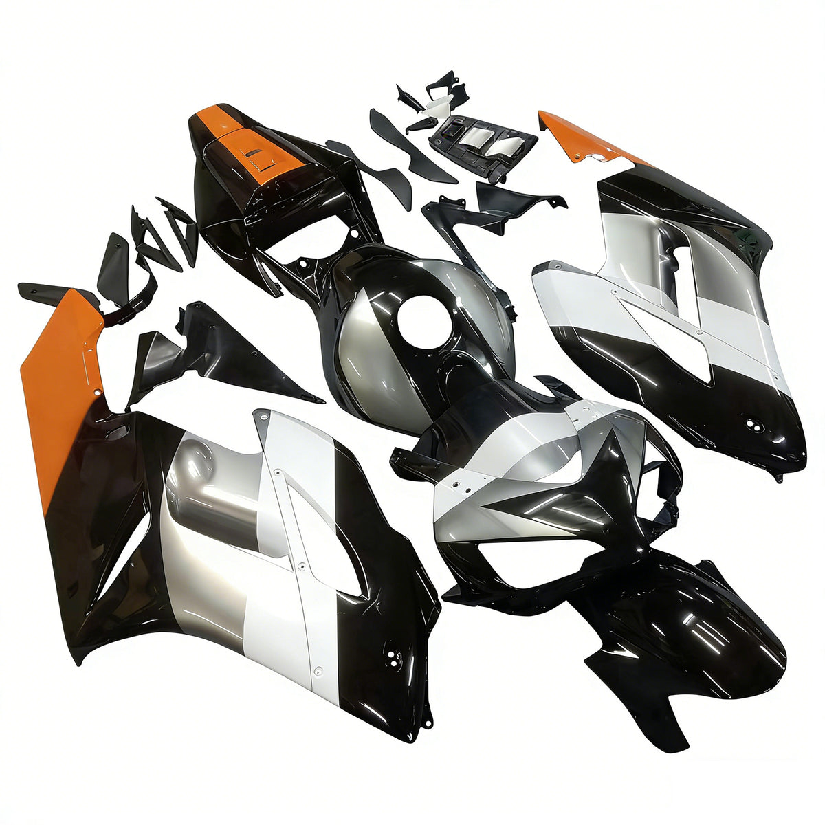 Amotopart 2004-2005 Honda CBR1000RR Silver Black Fairing Kit