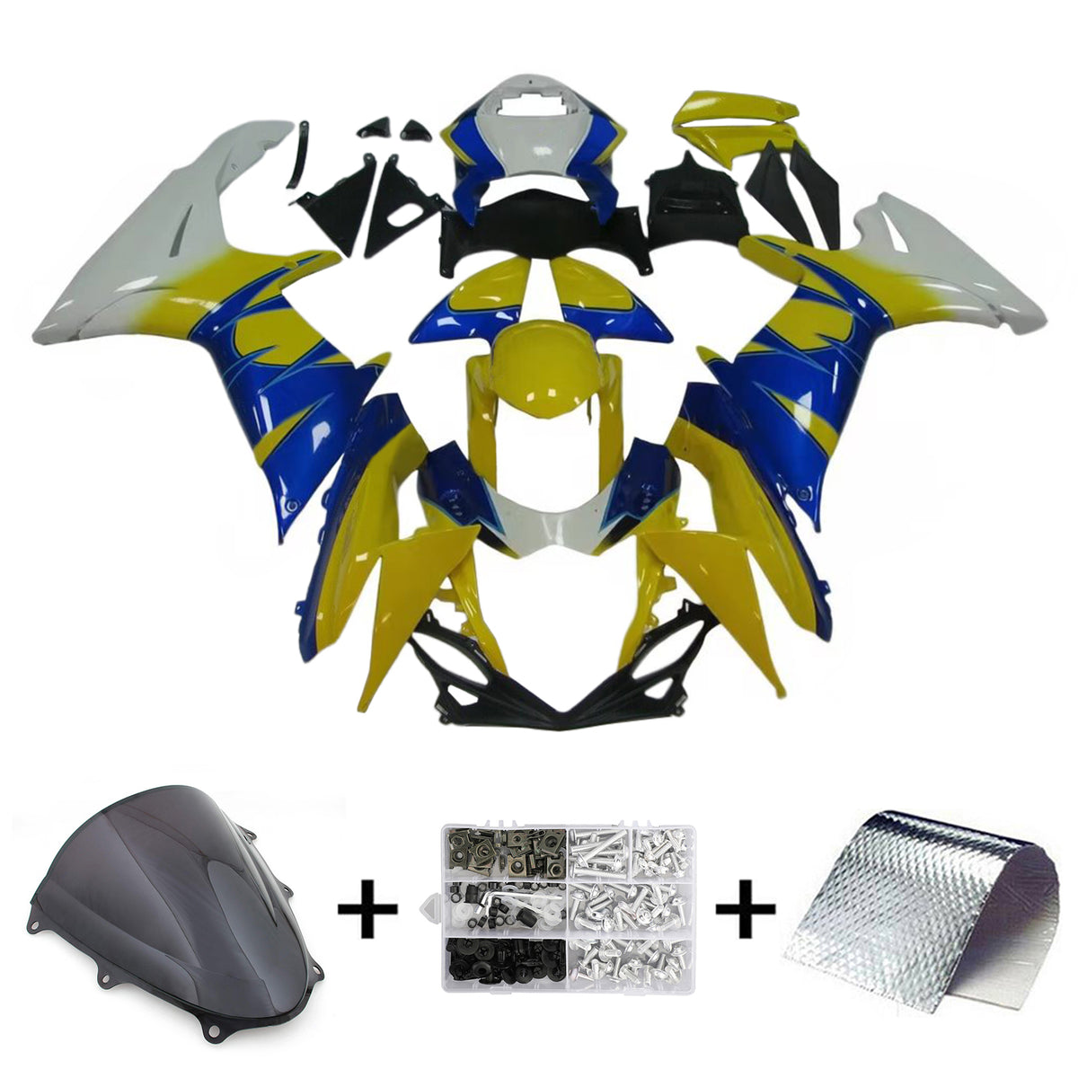 Amotopart 2011-2026 スズキ GSX-R600 GSX-R750 K11 ホワイト ブルー グレー イエロー フェアリングキット