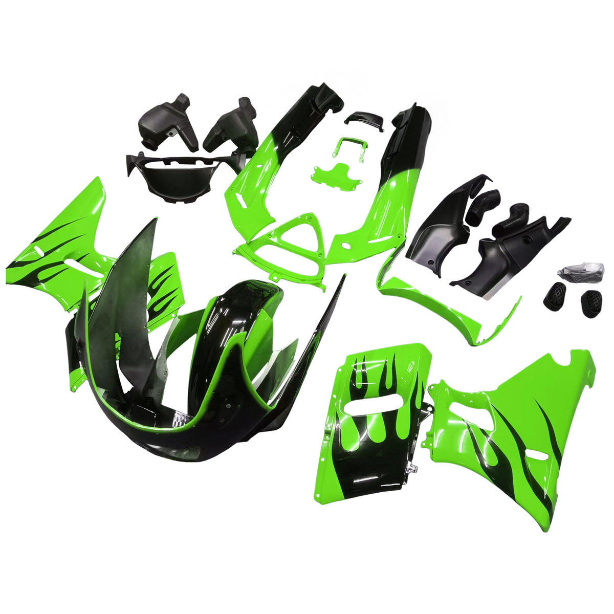 Amotopart 1993-2007 1998-2003 Kawasaki ZZR400 ZZR600 Black Green White Fairing Kit