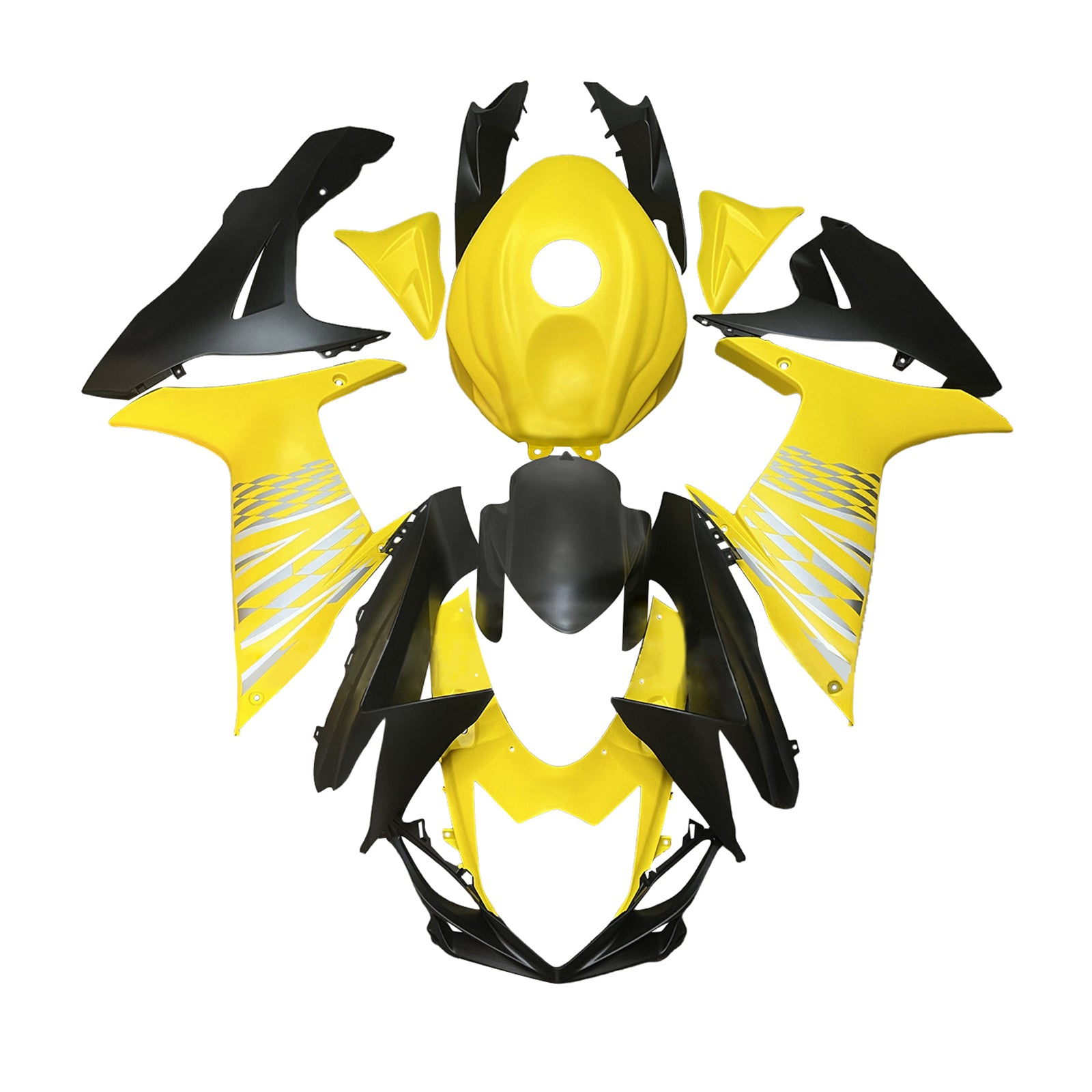 Amotopart 2011-2025 Suzuki GSXR 600/750 Yellow Black Fairing Kit