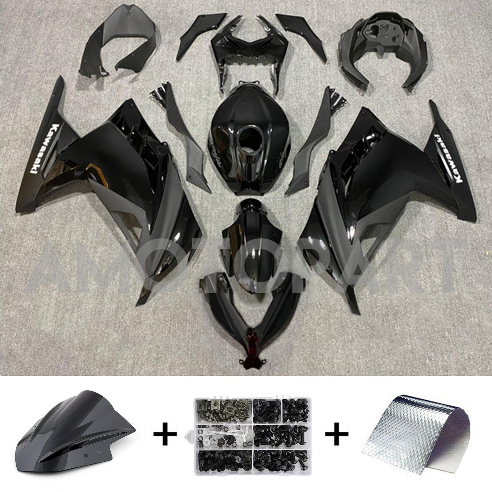 Amotopart 2013-2024 Kawasaki EX300/Ninja300 Gloss&Matte Black Fairing Kit
