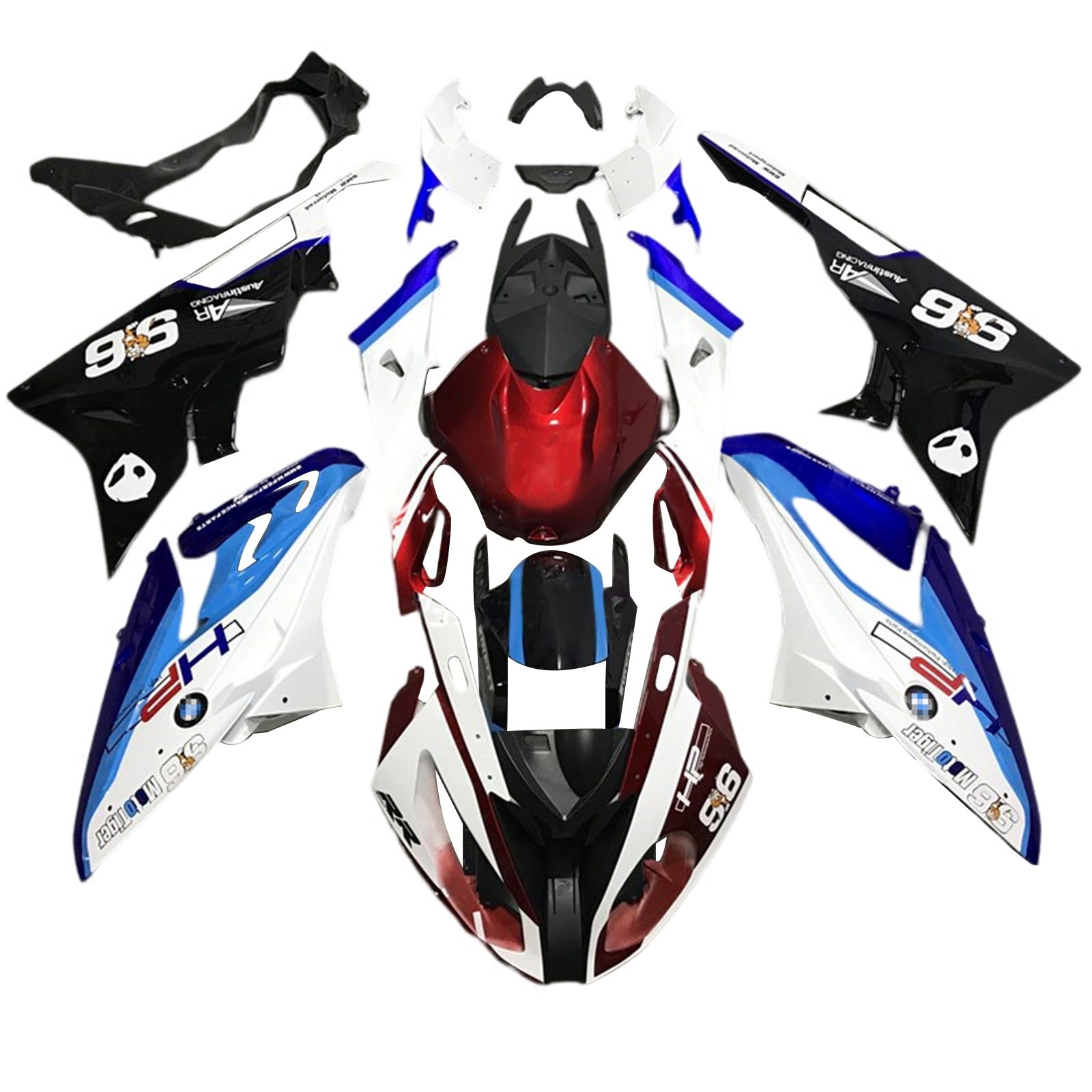 Amotopart BMW S1000RR 2017-2018 Blue & Red Style 5 Failing Kit