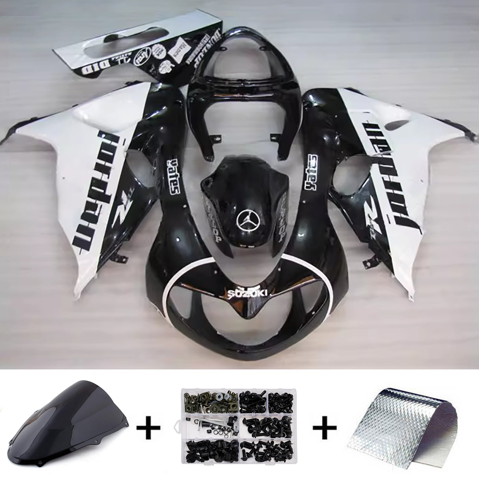 Amotopart 1998-2003 Suzuki TL1000R Black White Fairing Kit