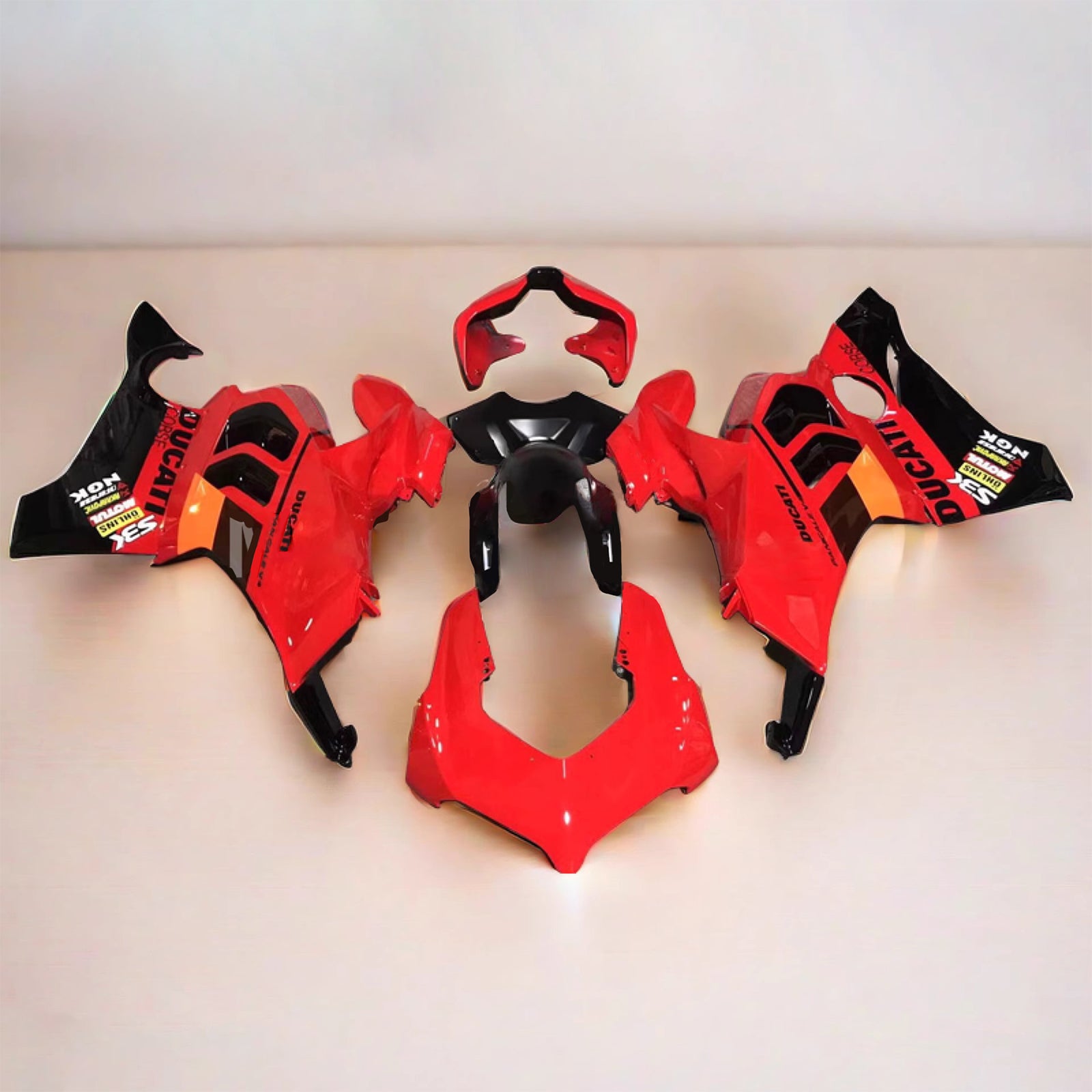 Amotopart Ducati 20-21 V4 V4S Red Black Fairing Kit
