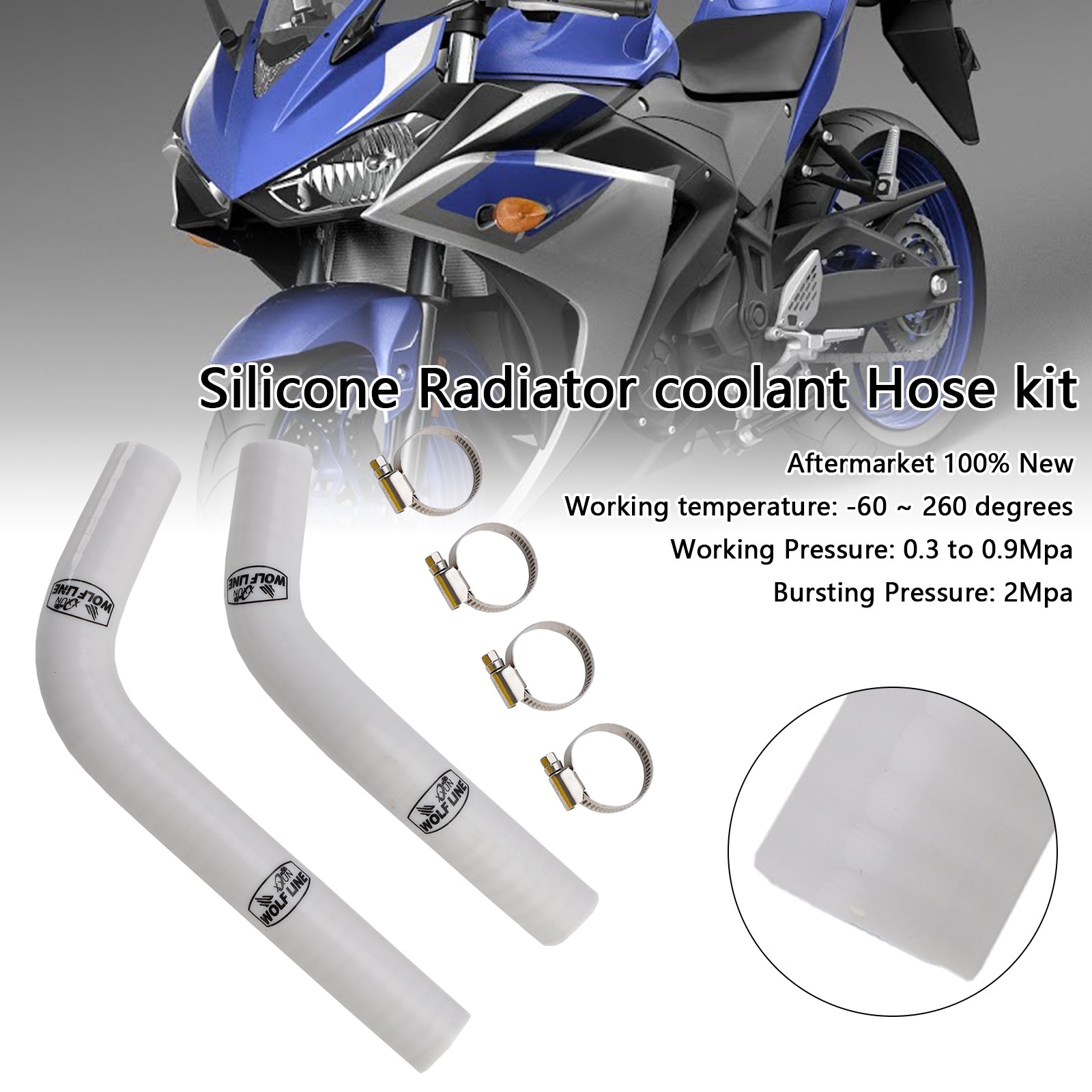 2015-2024 Yamaha MT-03 MT-25 YZF R3 R25 Mangueira de resfriador de radiador de silicone R25