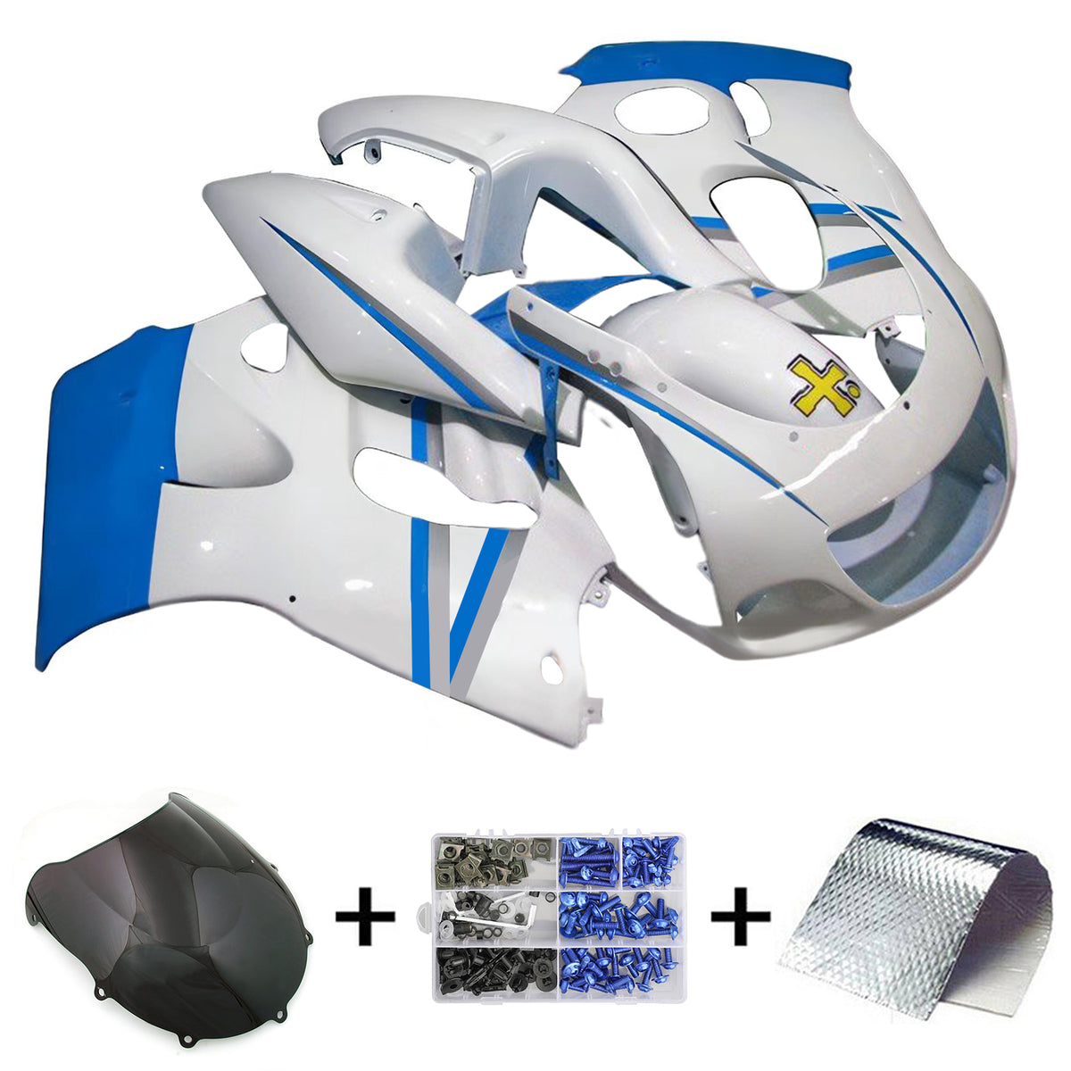 Amotopart 1996-2000 1996-1999 Suzuki GSX-R600 GSX-R750 Blue Grey Fairing Kit