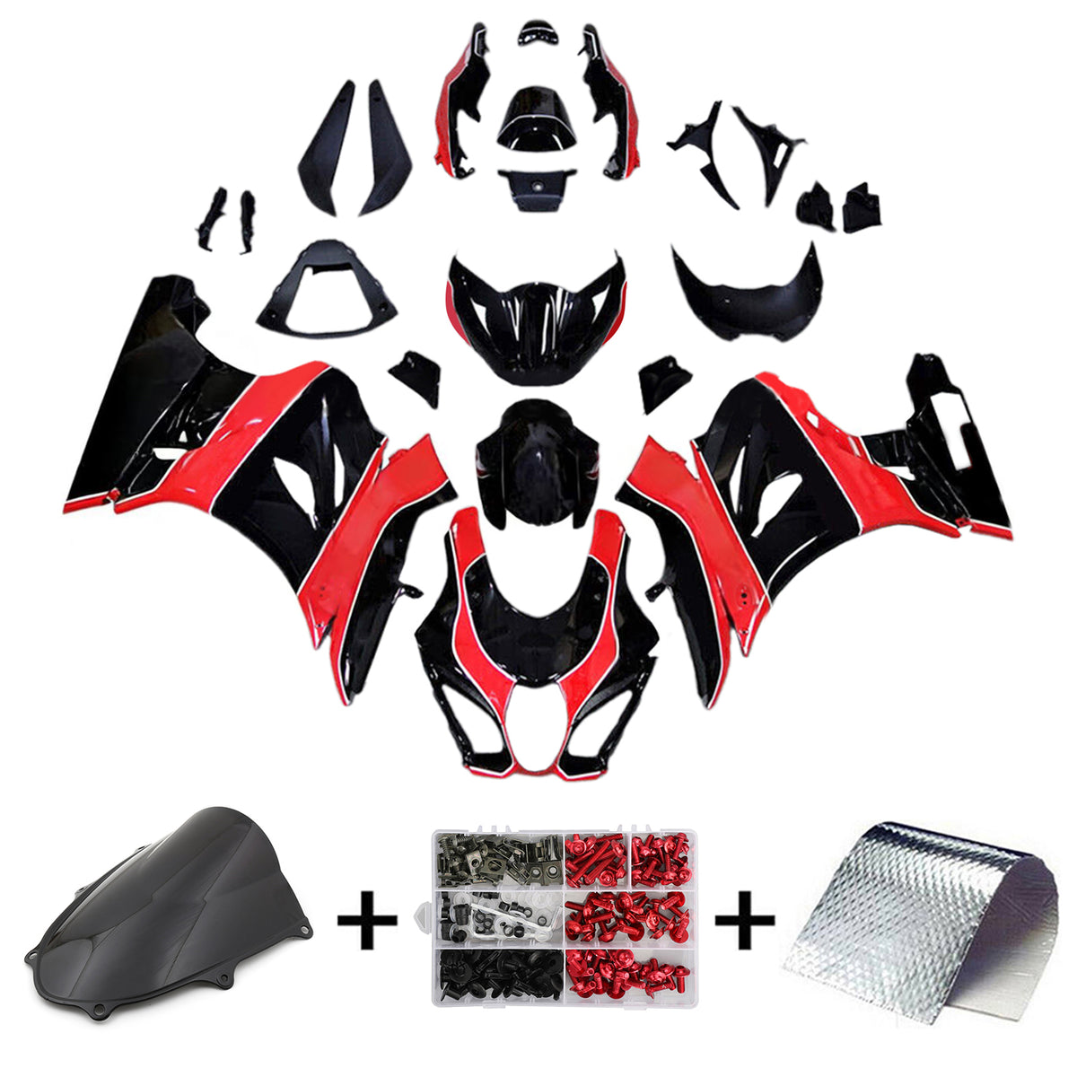 Amotopart 2017-2026 Suzuki GSX-R1000 K17 Sort Hvid Rød Fairing Kit