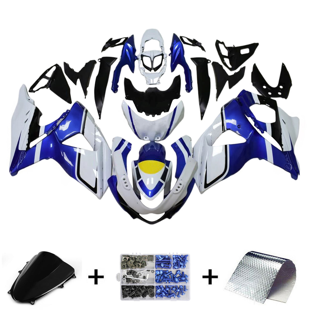 Amotopart 2009-2016 Suzuki GSX-R1000 K9 Šedá Černá Modrá Bílá Sada kapotáže