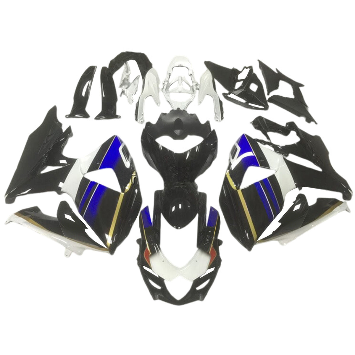 Amotopart 2009-2016 Suzuki GSX-R1000 K9 Gray Black White Blue Fairing Kit