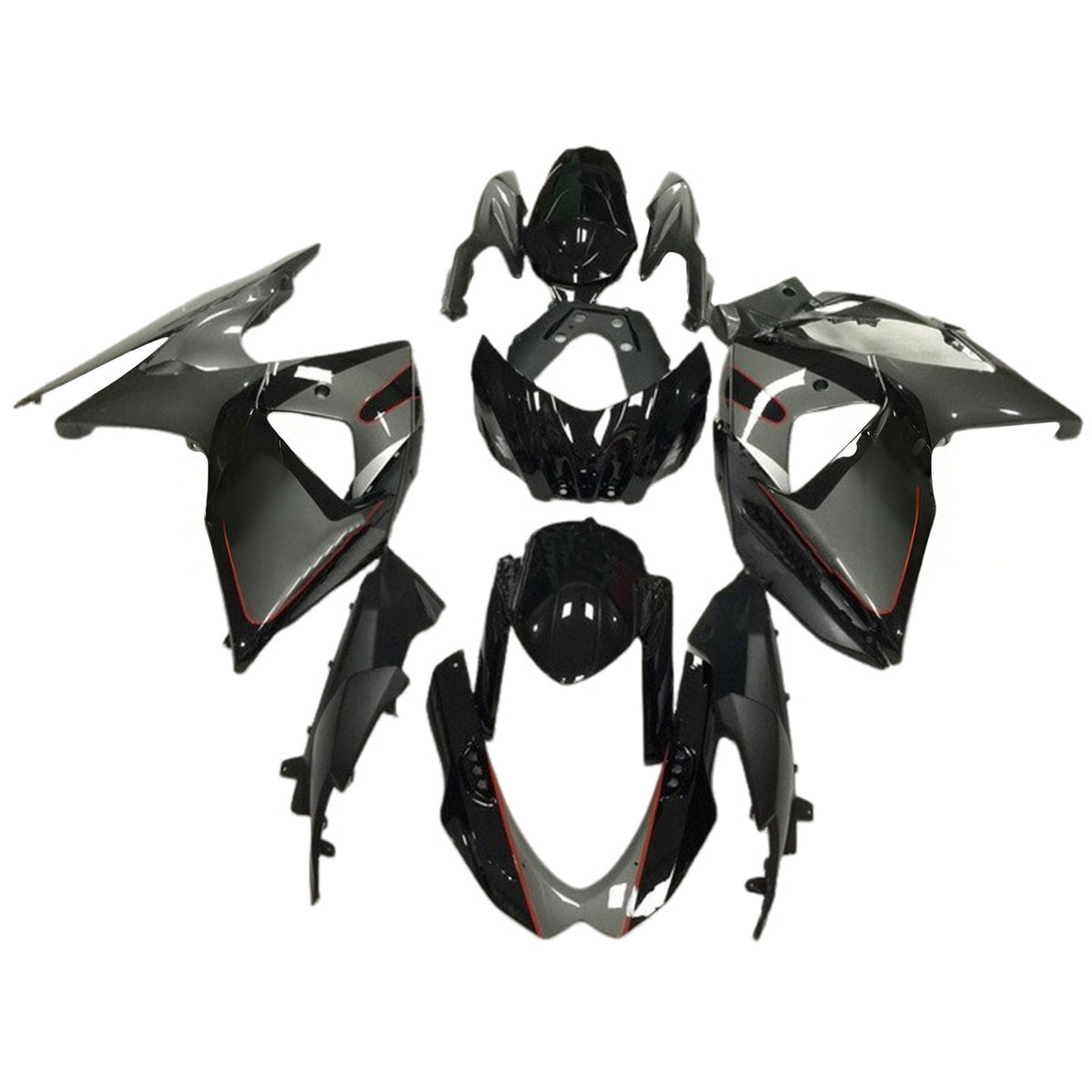 Amotopart 2009-2016 Suzuki GSX-R1000 K9 White Black Grey Kiting Kit