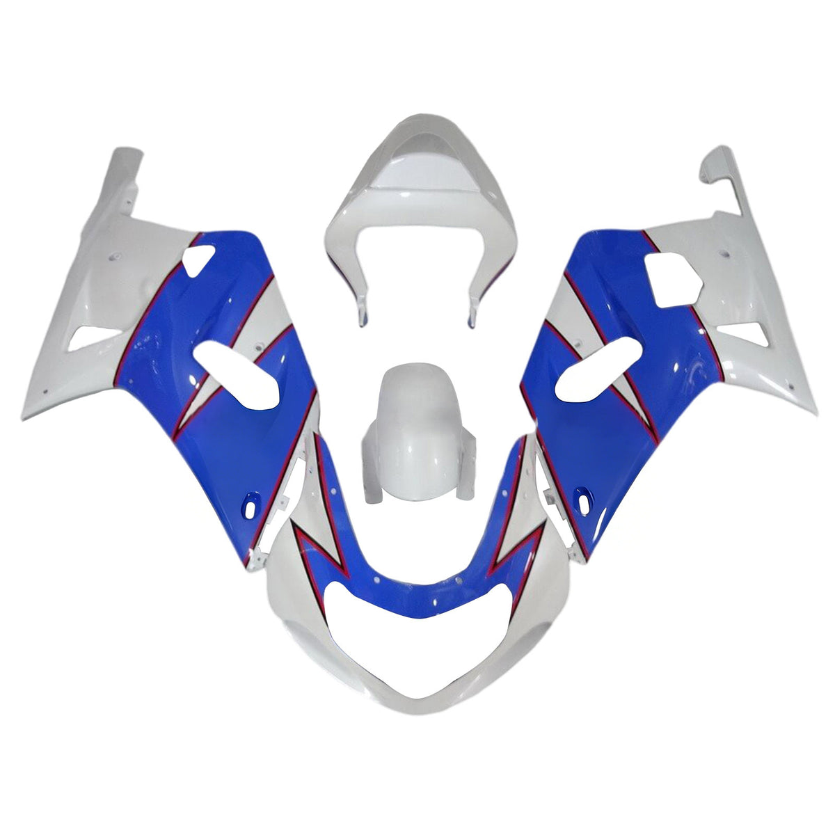 Amotopart 2001–2003 2000–2003 Suzuki GSX-R600 GSX-R750 K1 Weiß Blau Verkleidungsset