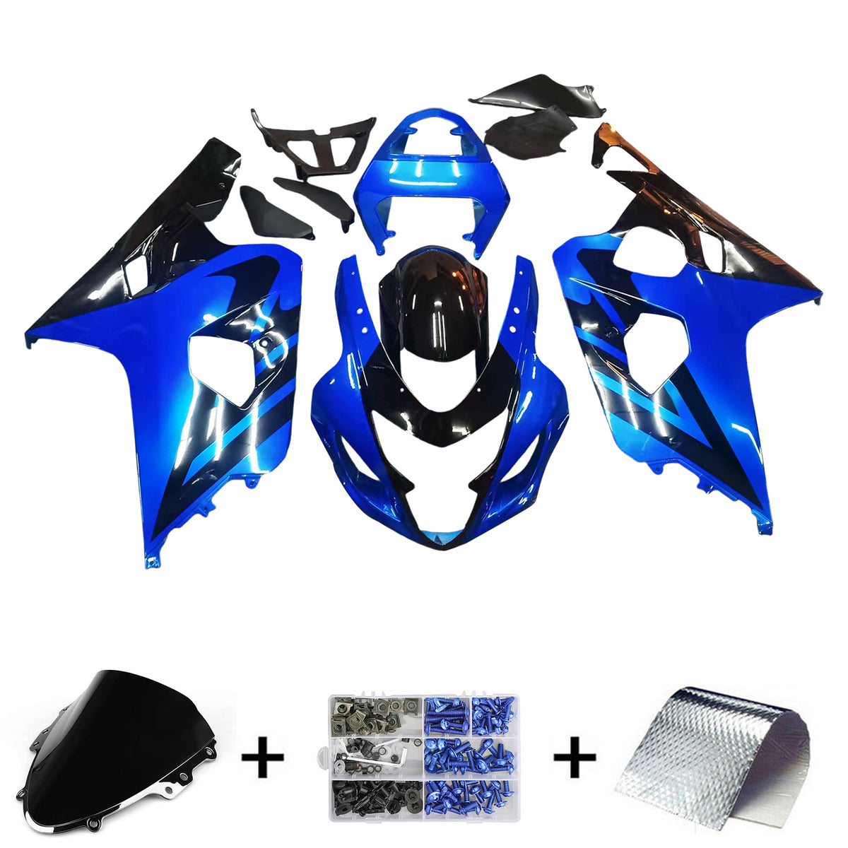 Amotopart 2004-2005 Suzuki GSX-R600 750 K4 blauw zwart wit kuipset