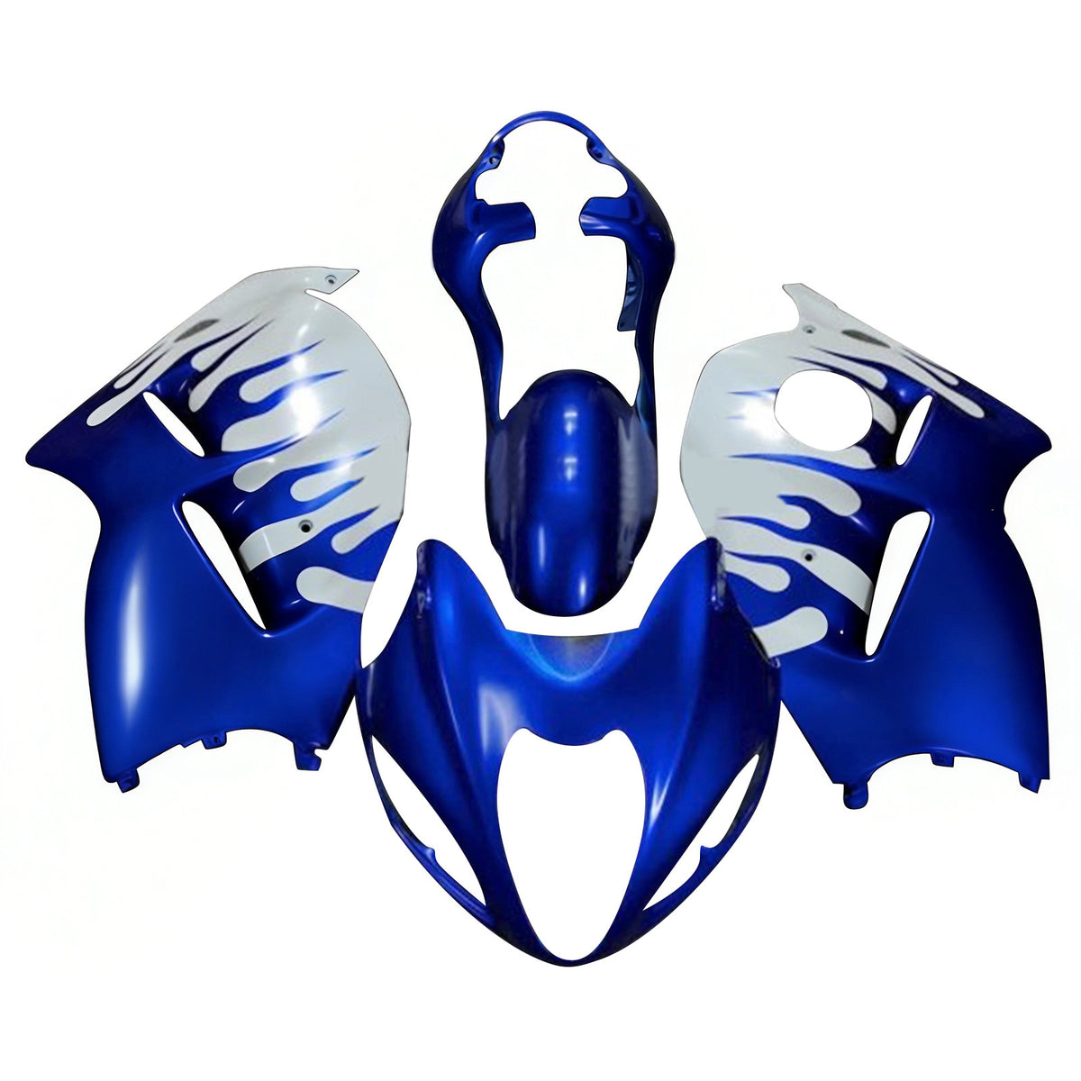 Amotopart 1999-2007 Suzuki Hayabusa GSX1300R White Blue Fairing Kit