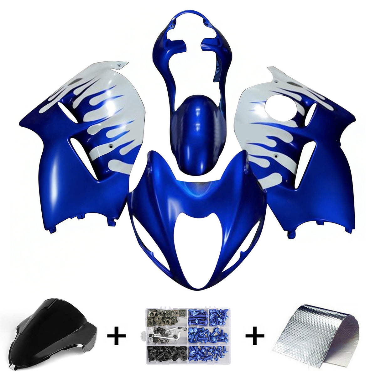 Amotopart 1999-2007 スズキ ハヤブサ GSX1300R ホワイト ブルー フェアリングキット
