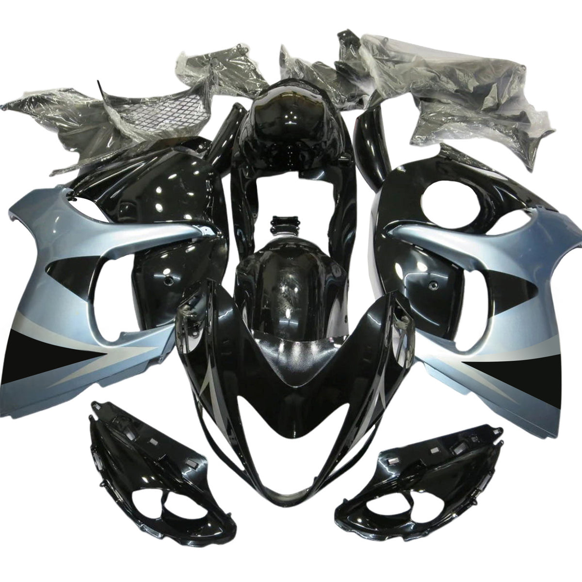 Amotopart 2008-2020 Suzuki Hayabusa GSX1300R Black White Gray Blue Fairing Kit