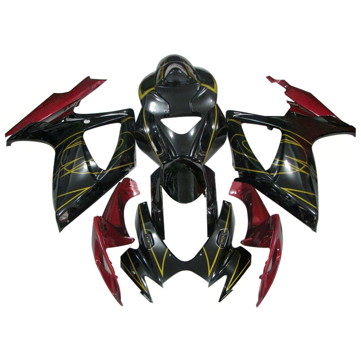 Amotopart 2006-2007 Suzuki GSX-R600 750 K6 Black Red White Fairing Kit
