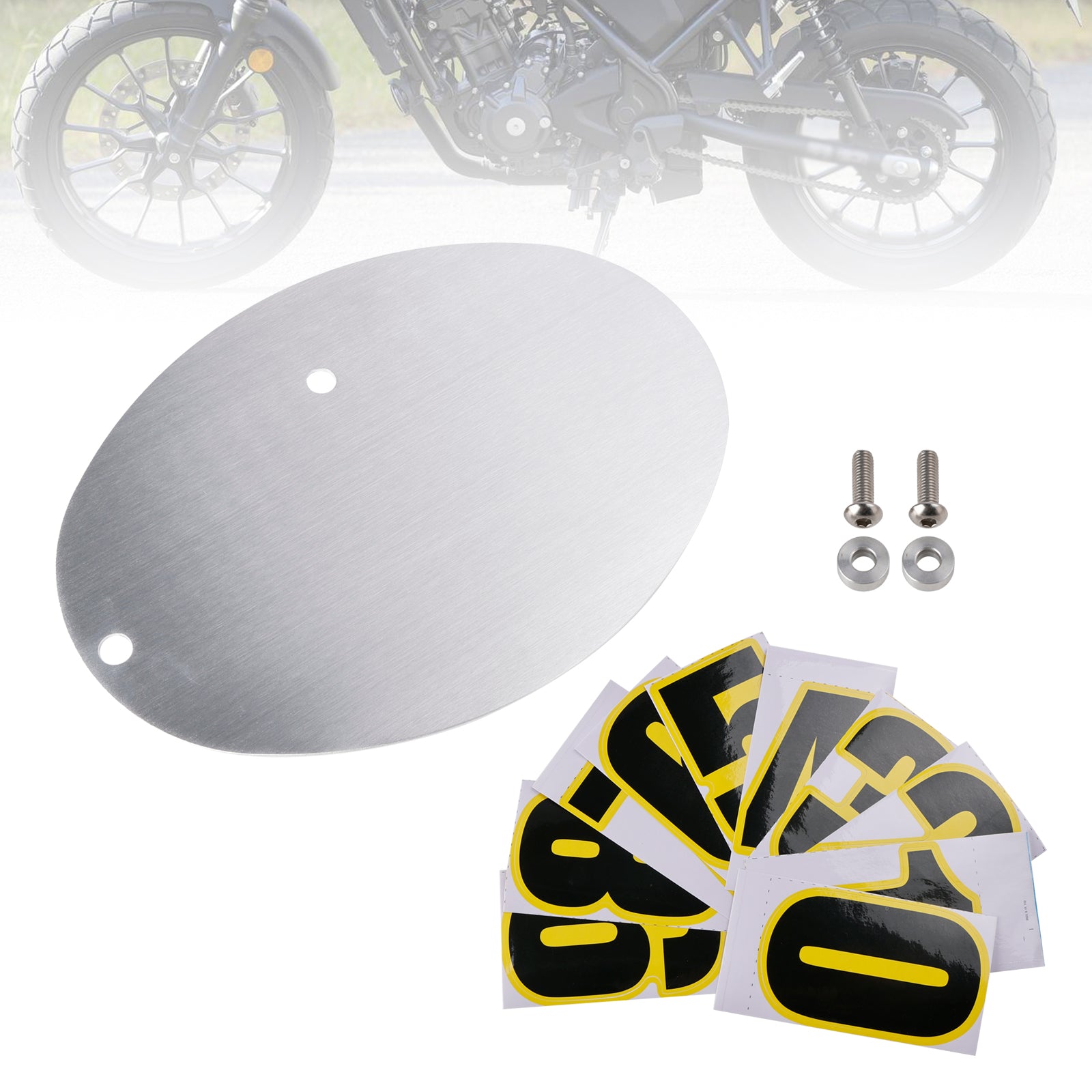 DIY Universal Motorcycle License Plate Aluminium Custom Oval Number Plate
