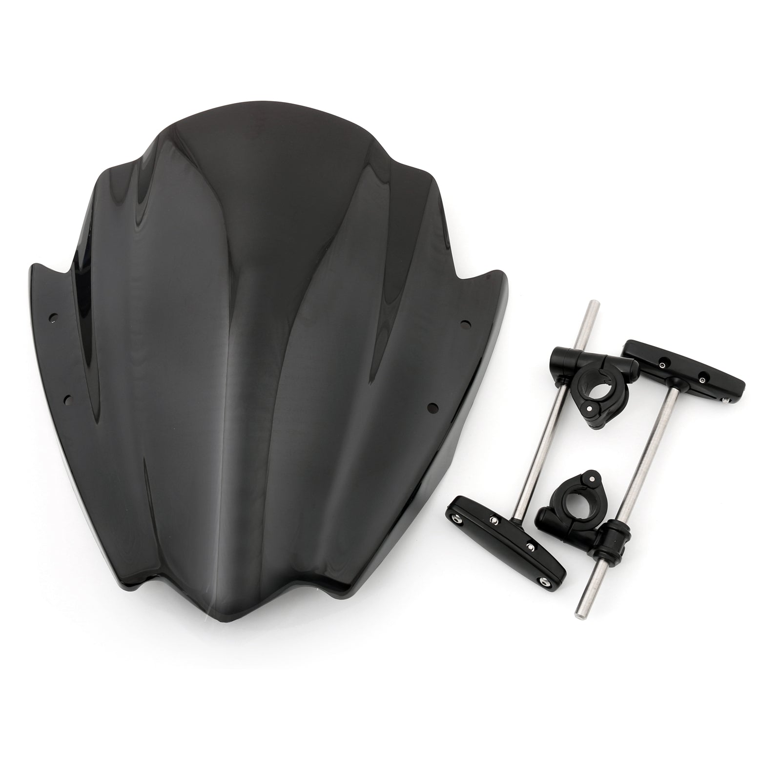 Universal Motorcycle Windshield 7/8" & 1" Handlebar Mount For Harley Black