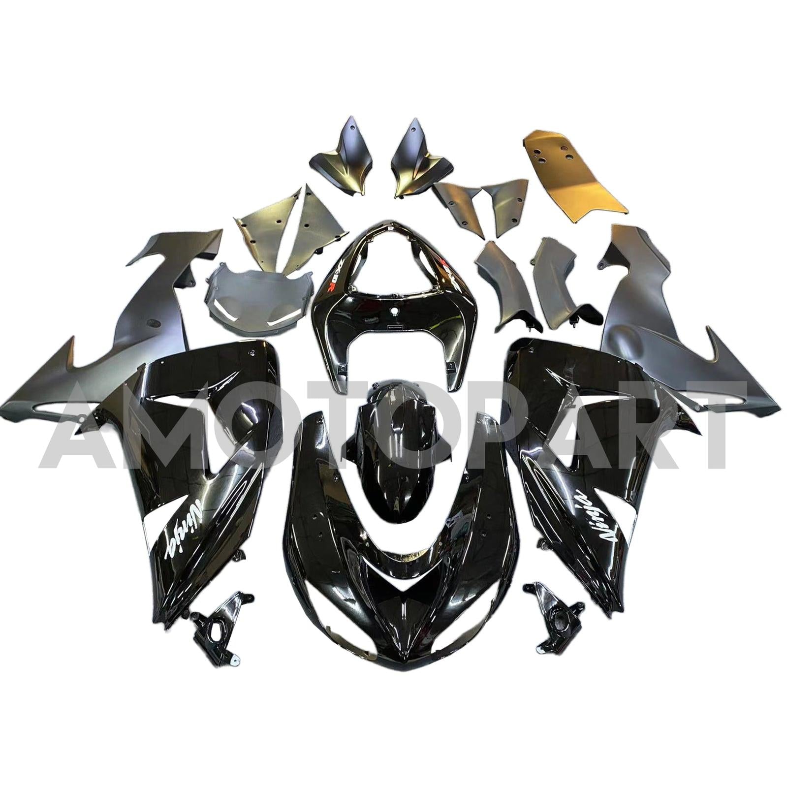 Amotopart 2006-2007 Kawasaki ZX10R Schwarzverkleidungskit