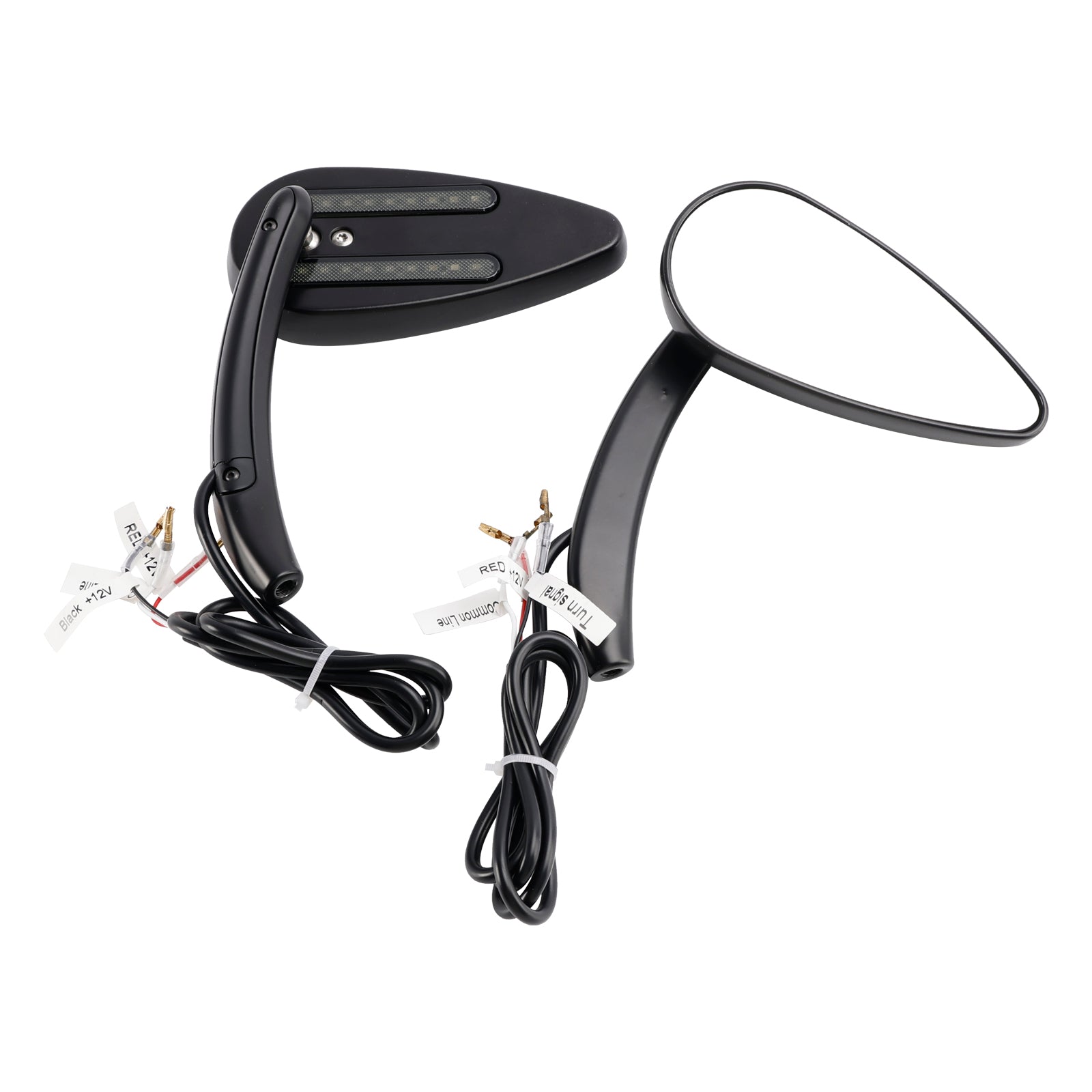 Touring Softail Dyna Rocker Aluminum Black Custom LED Turn Signal Mirrors