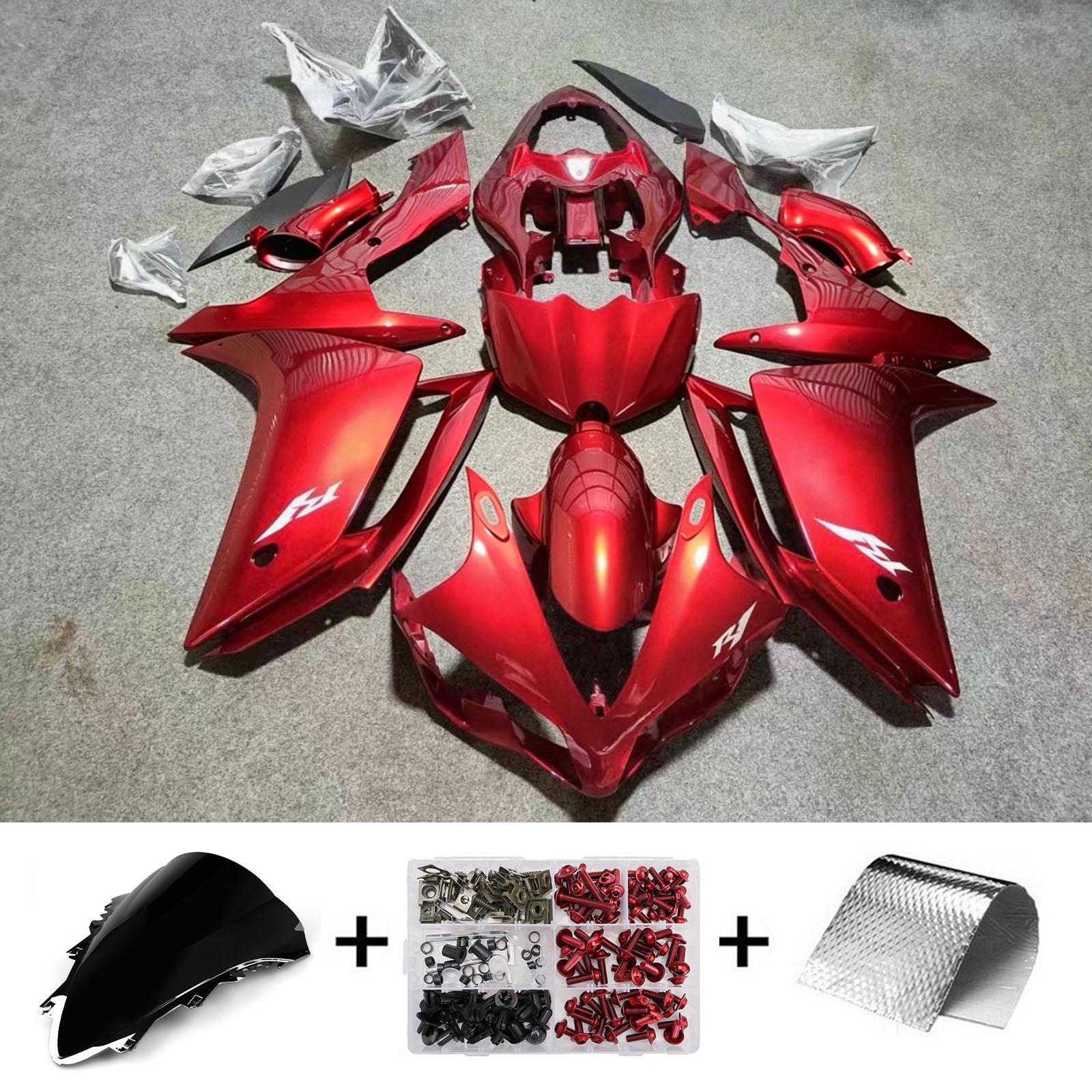Amotopart 2007-2008 Yamaha YZF 1000 R1 Red Fairing Kit