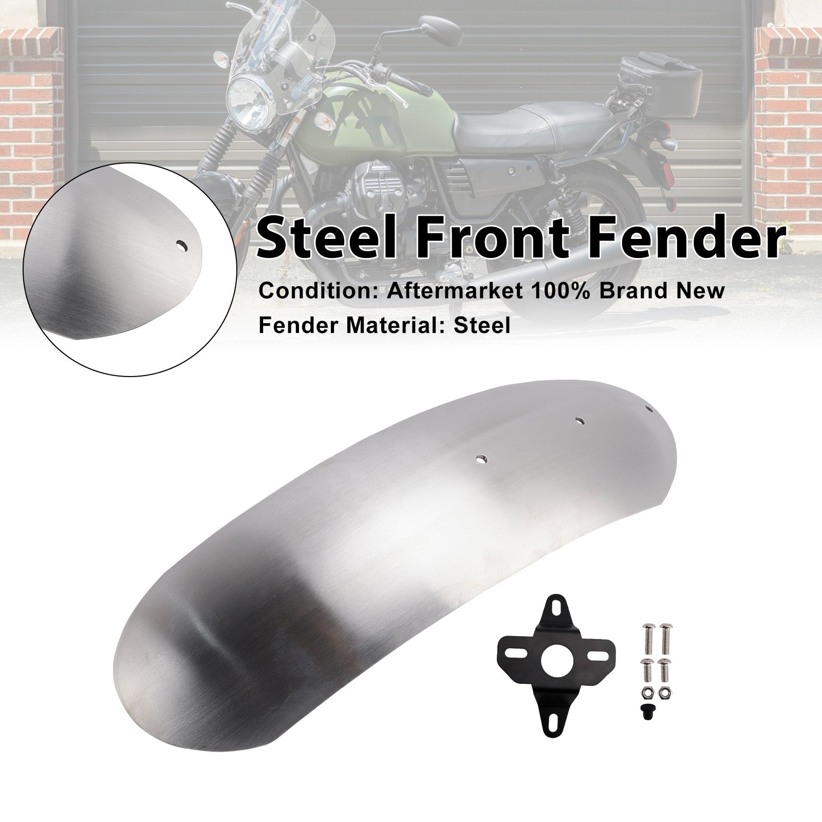 2017-2025 MOTO GUZZI V7 Stone Special Steel Front Fender Mudguard