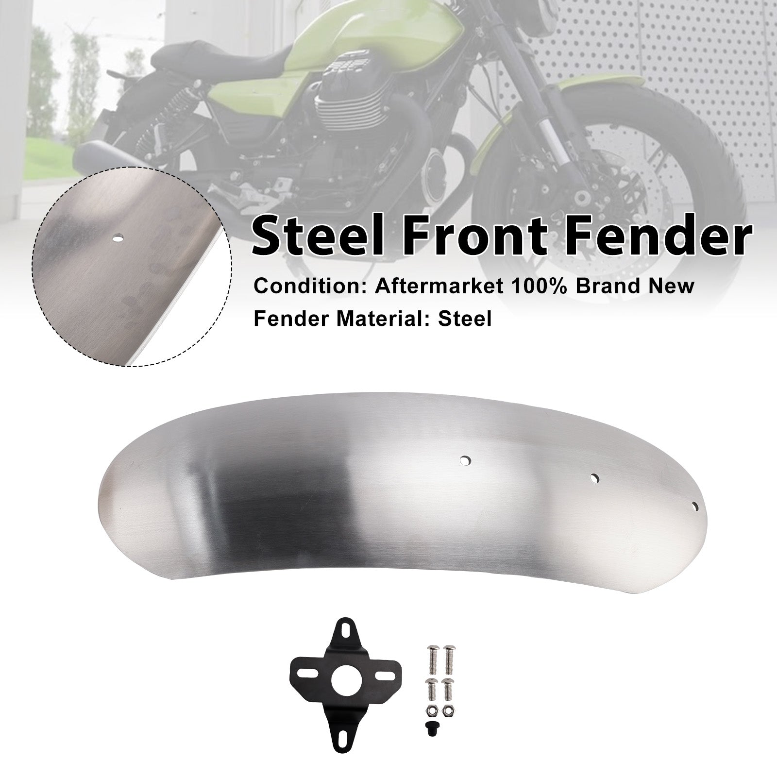 2017-2025 MOTO GUZZI V7 Stone Special Steel Front Fender Mudguard