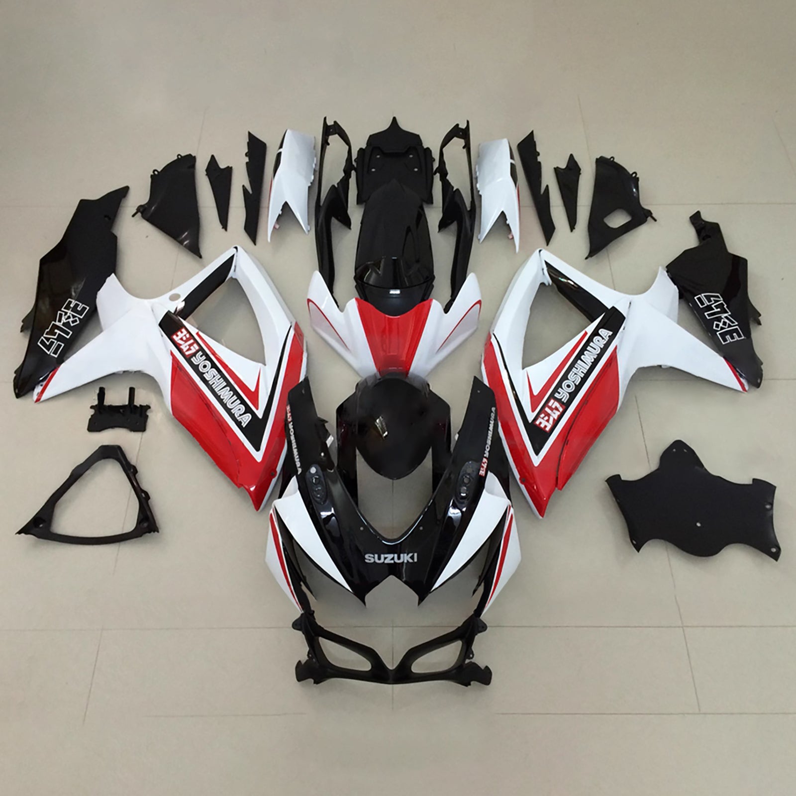 Amotopart 2008-2010 Suzuki GSXR 600/750 Black White Red Fairing Kit