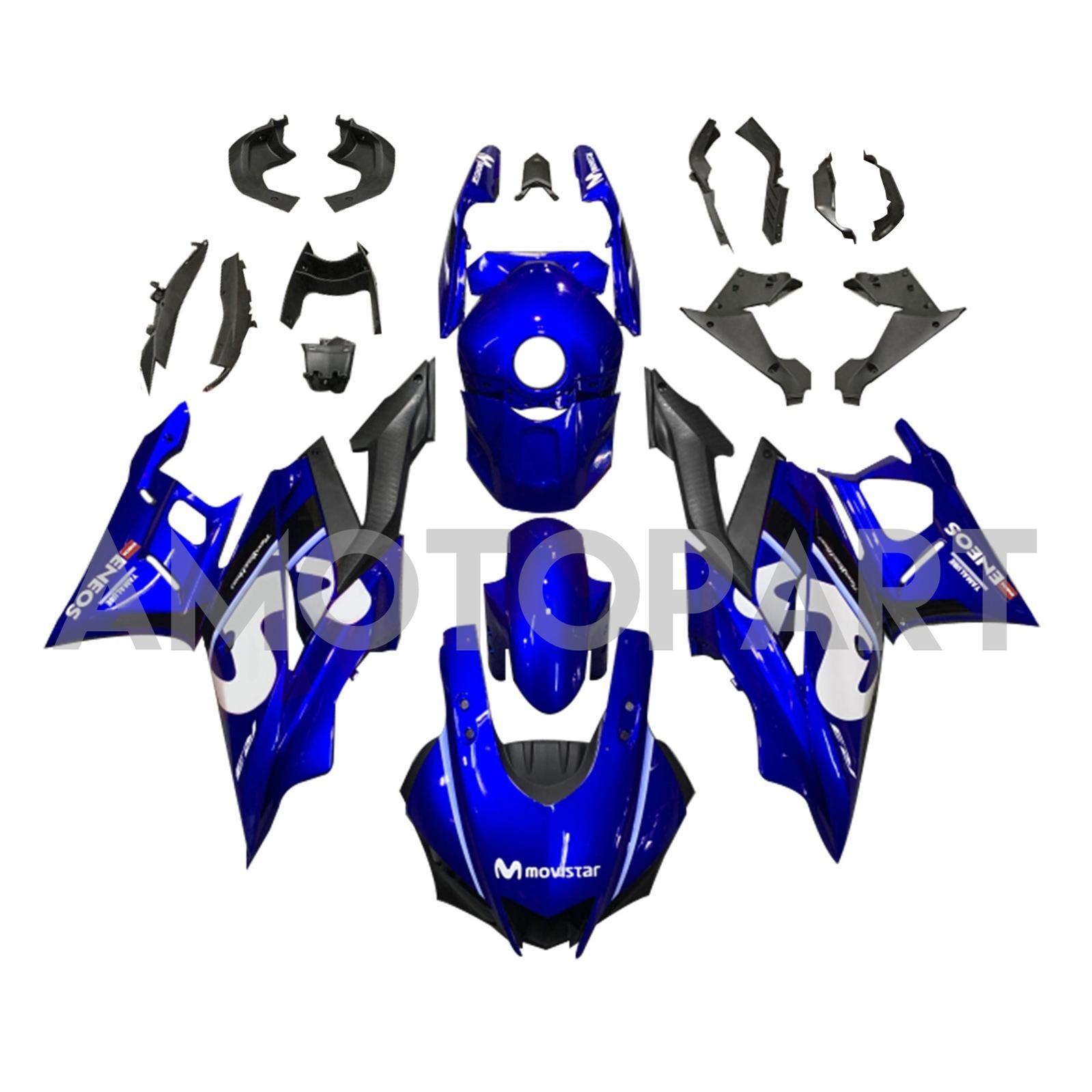 Amotopart 2022-2024 Yamaha YZF-R3 R25 Blue&White Fairing Kit