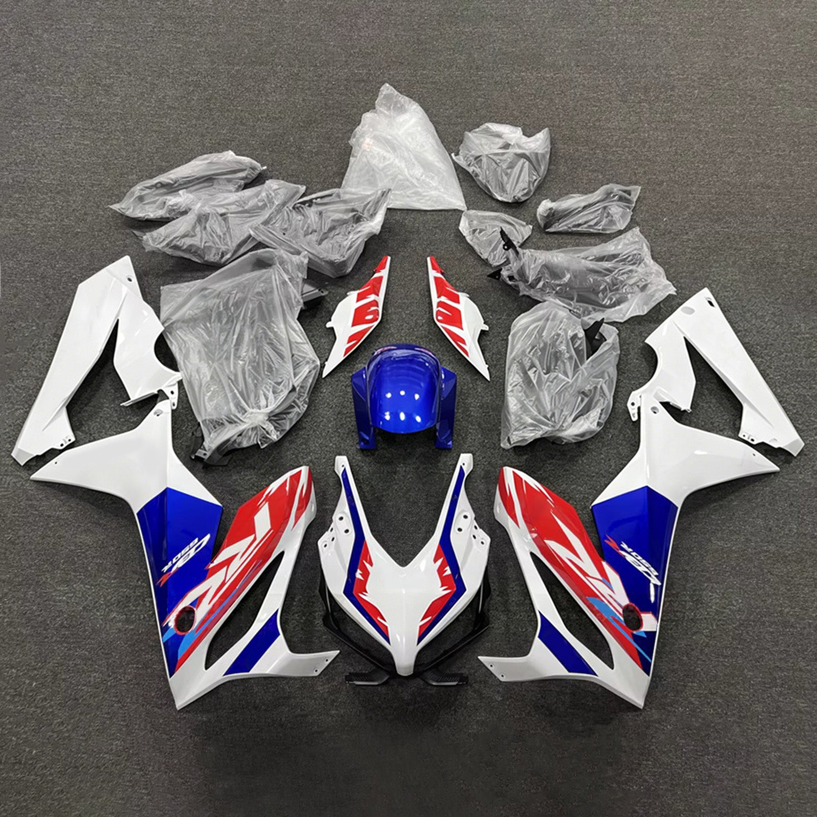 Amotopart 2019-2020 Honda CBR650R White/Red/Blue Fairing Kit
