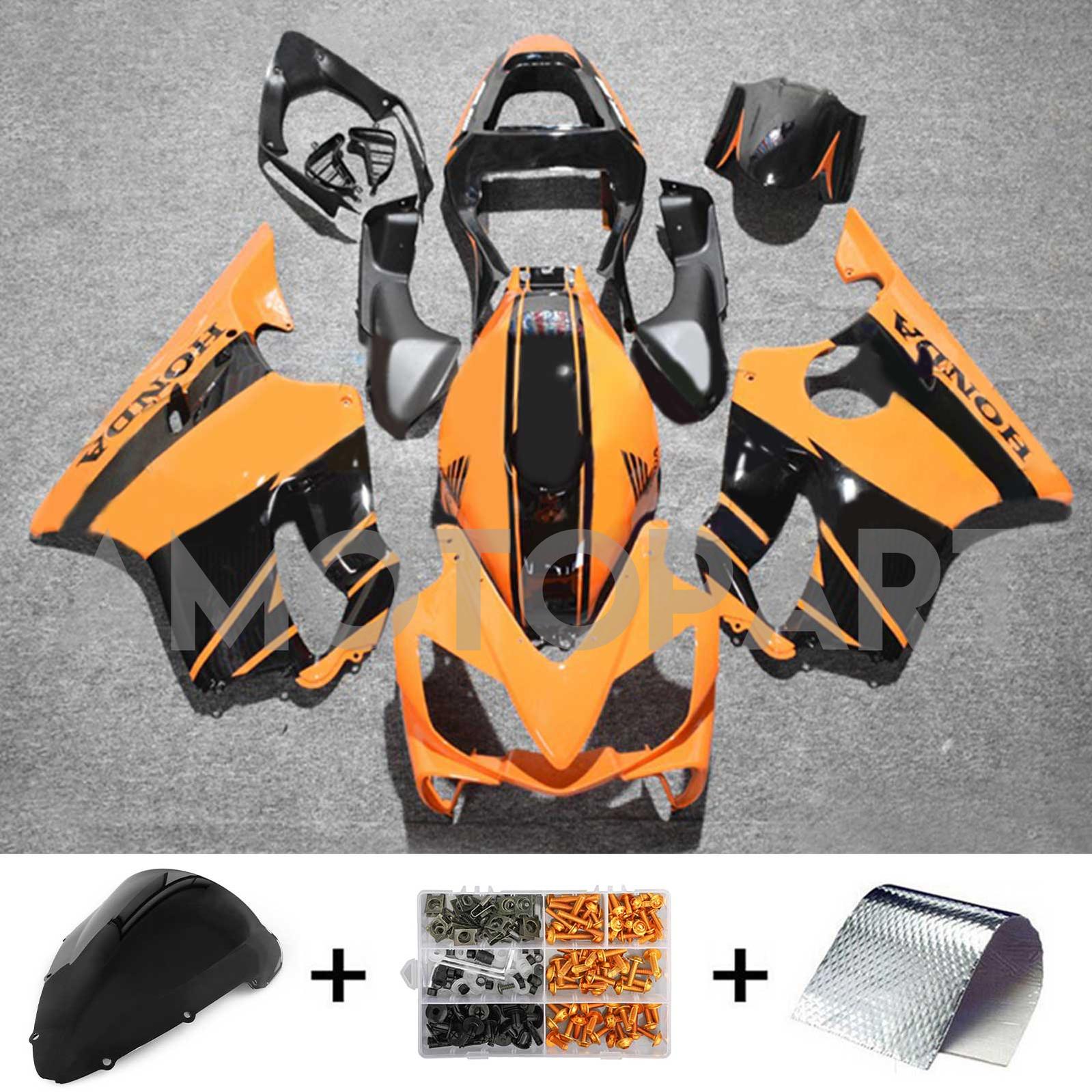 Amotopart 2001-2003 CBR600 F4I Honda Black & Orange Fairing Kit