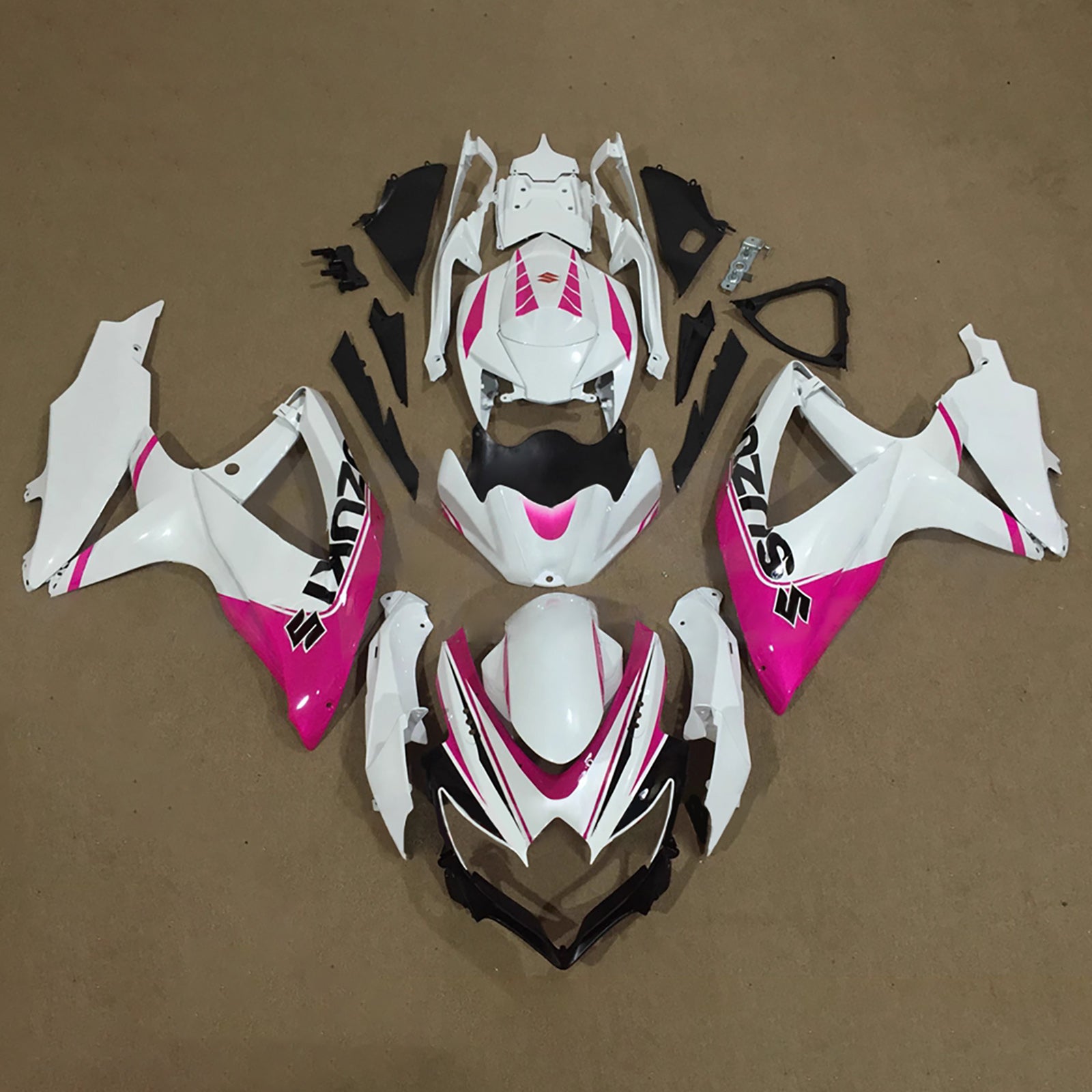 Amotopart 2008-2010 Suzuki GSXR 600/750 White Pink Fairing Kit