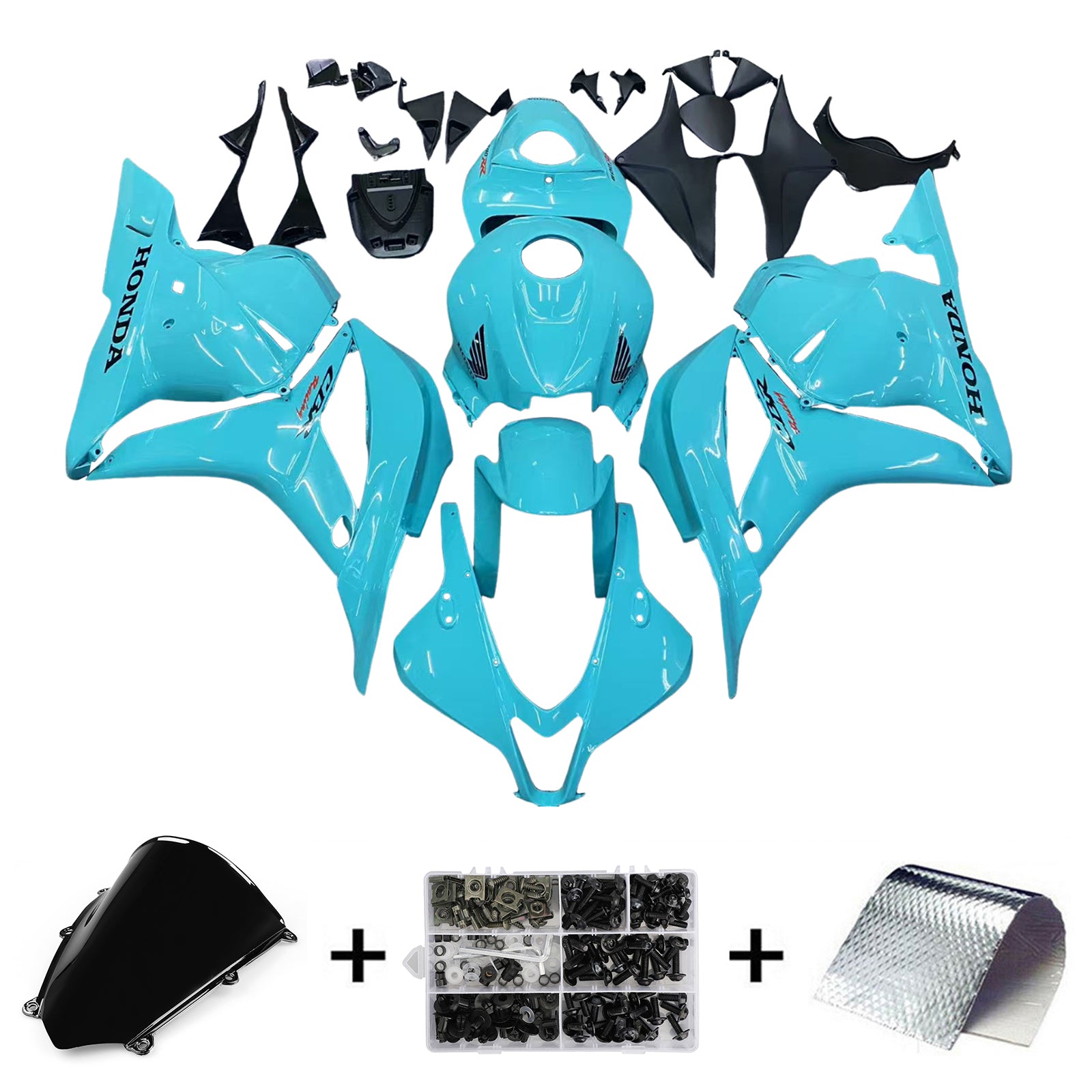 Amotopart 2009-2012 Honda CBR600RR Kit de carénage bleu clair