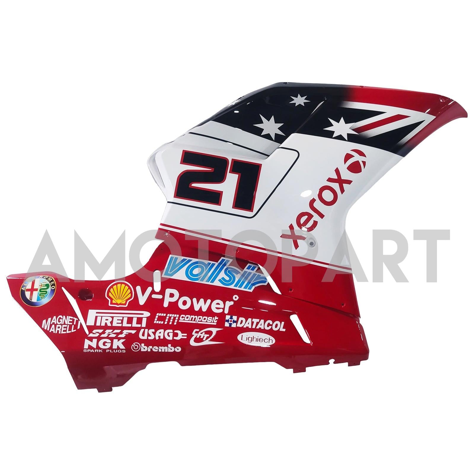 Amotopart All Years Ducati 1098/1198/848 Red White Fairing Kit