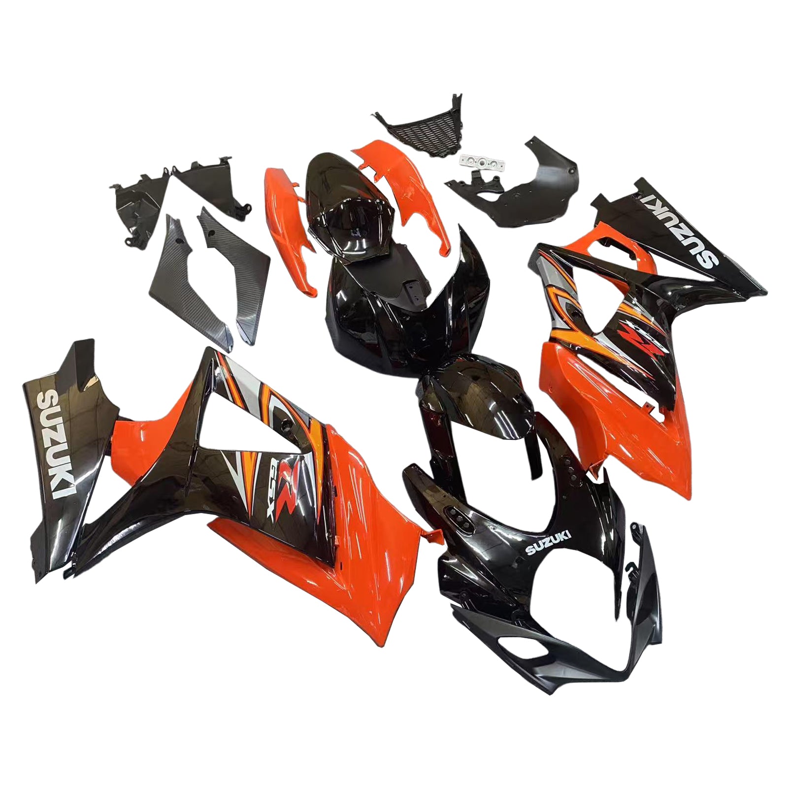 Amotopart 2007-2008 Suzuki GSXR1000 Black Orange Fairing Kit