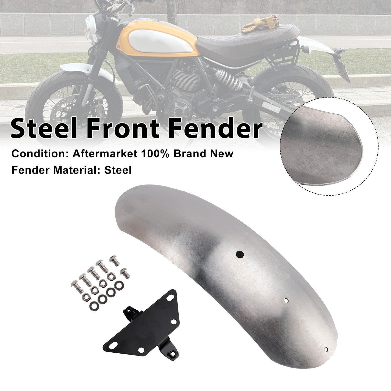 2015-2025 Ducati Scrambler 1100 800 stalen voorspatbordspatbord