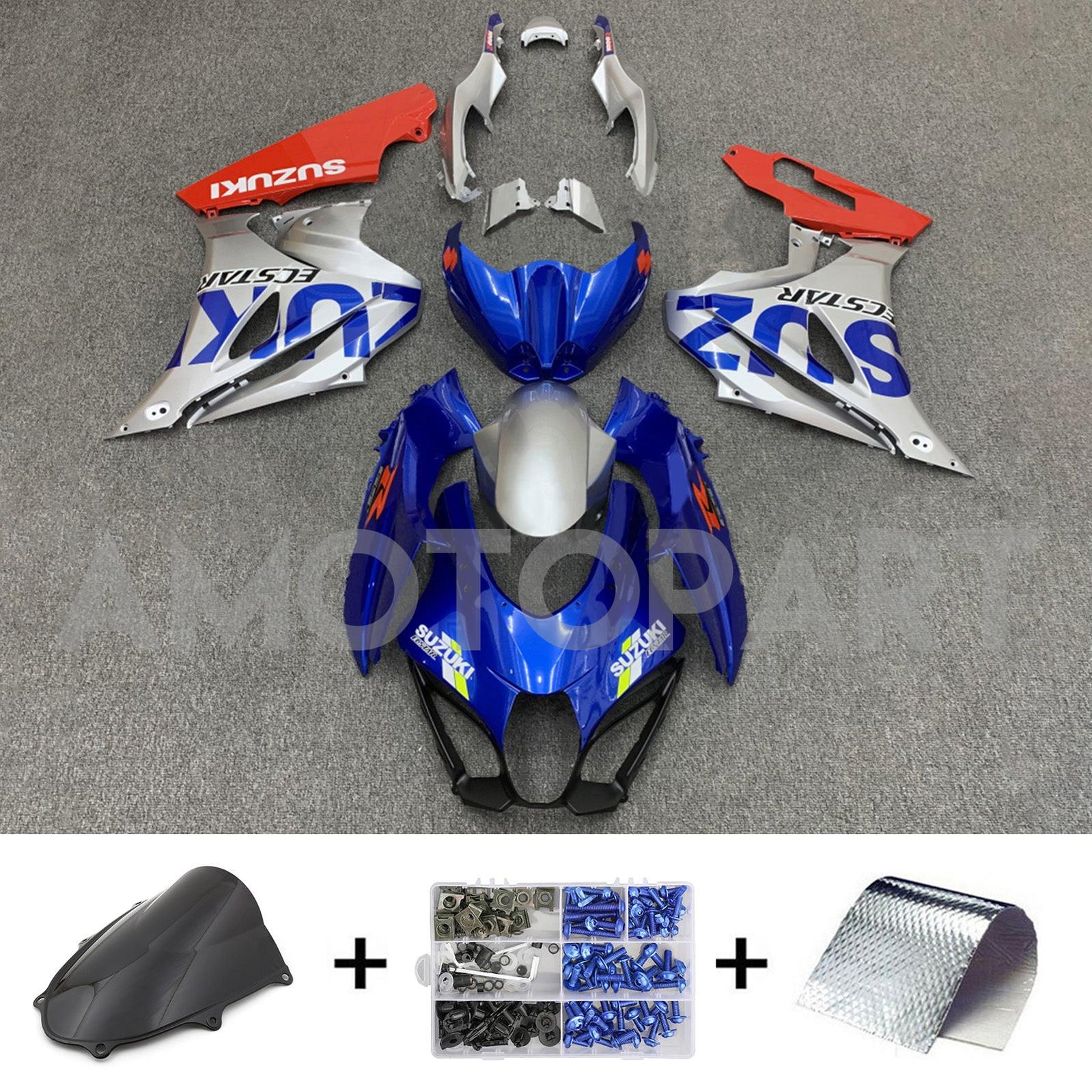 Amotopart 2017-2025 K17 GSXR1000 Suzuki Silver&Blue Fairing Kit