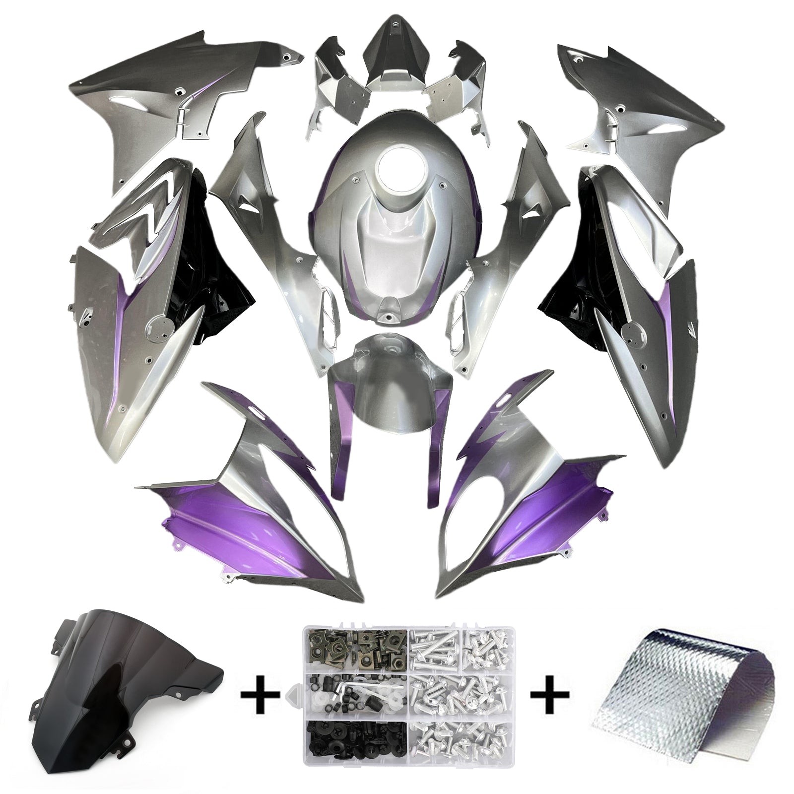 Amotopart 2015-2016 BMW S1000RR Purple Silver Fairing Kit