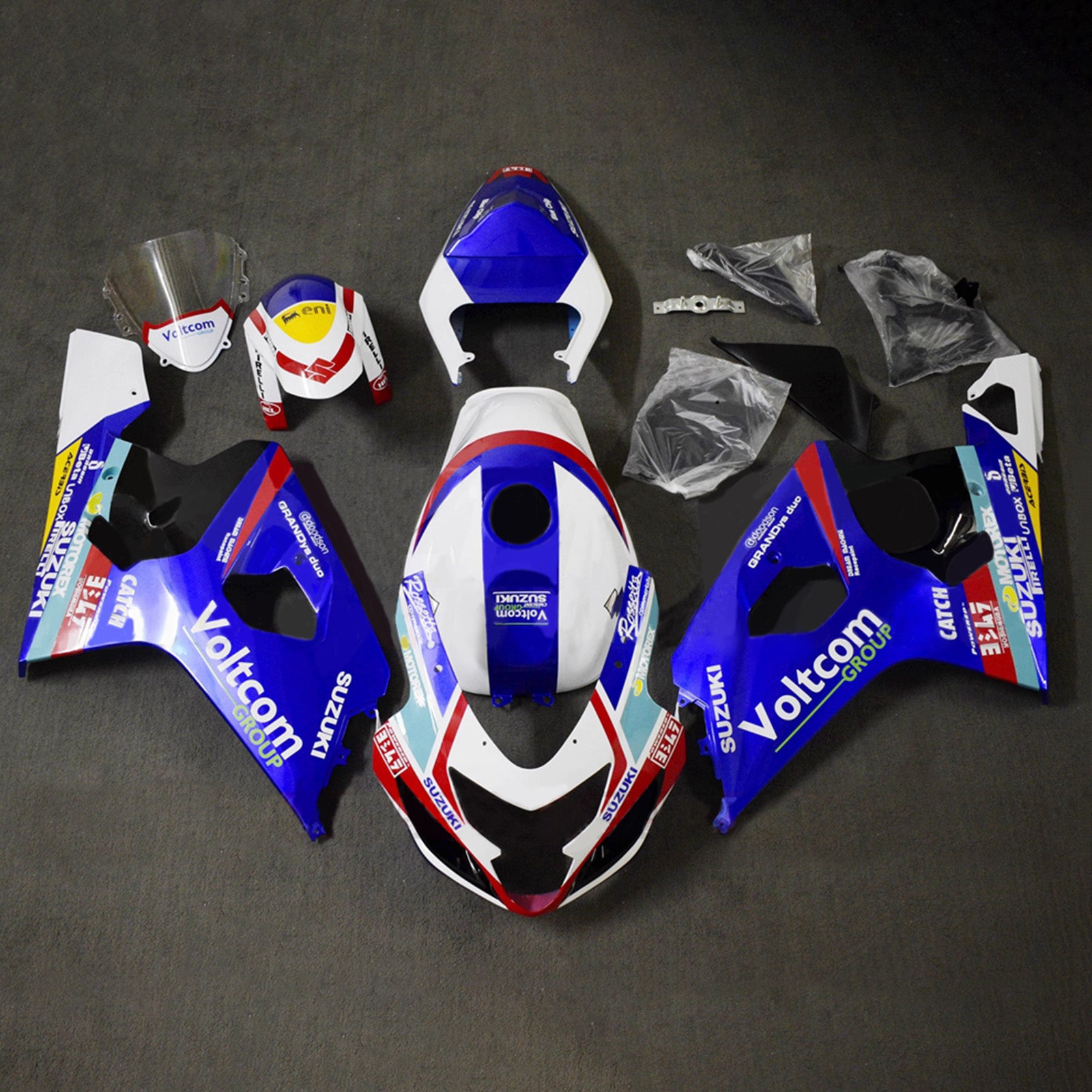 Amotopart 2004-2005 Suzuki GSXR 600/750 Blue White Red Fairing Kit