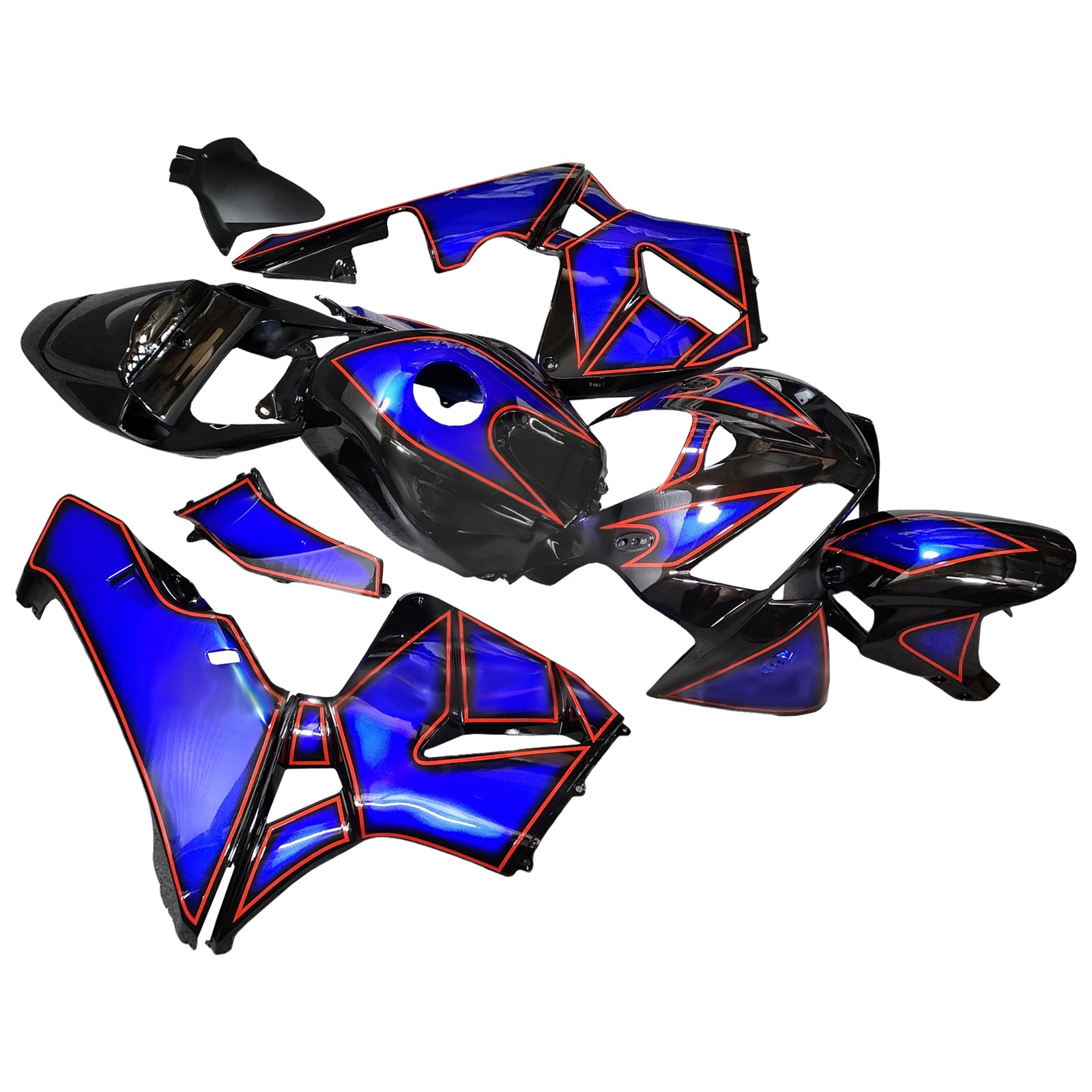 Amotopart 2005-2006 Honda CBR600RR Glossy Blue Black Dehnung Kit