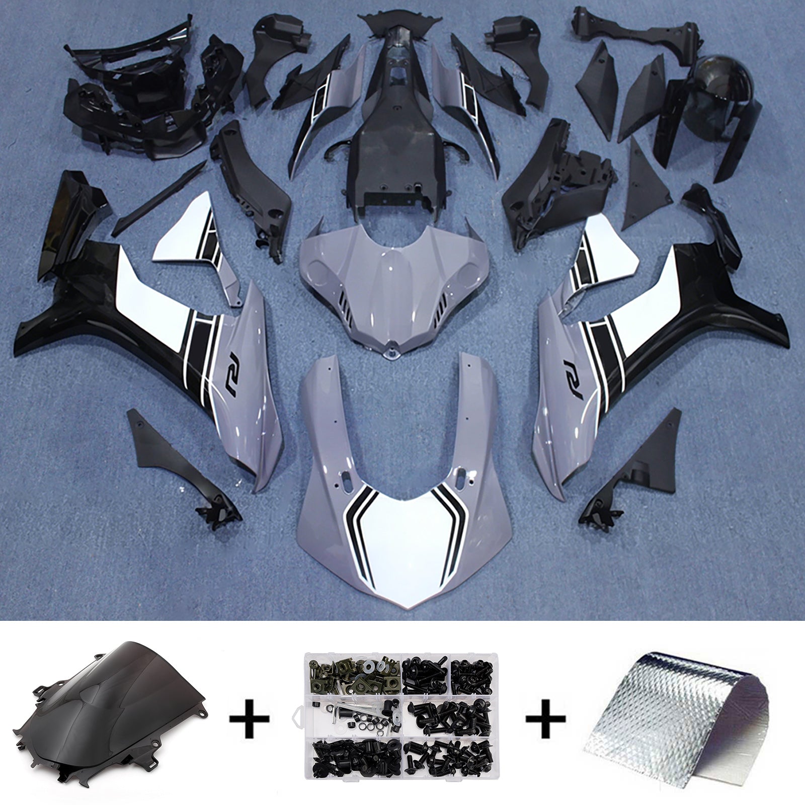 Amotopart 2015-2019 Yamaha YZF 1000 R1 Nardo Grey Fairing Kit