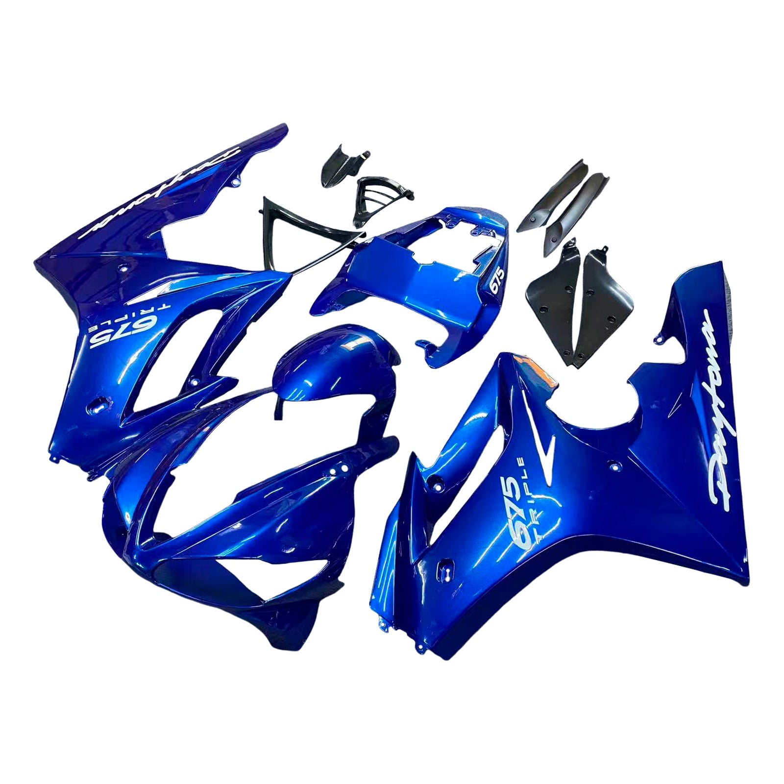Amotopart 2006-2008 Triumph Daytona 675 Blue White Fairing Kit