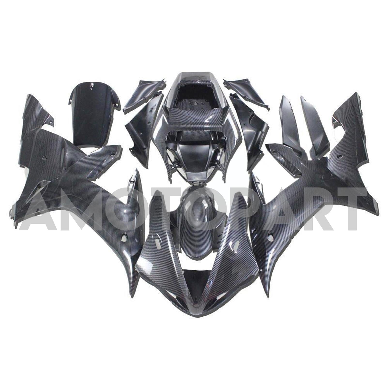 Amotopart 2002-2003 Yamaha YZF R1 Carbon Fiber Black Fairing Kit