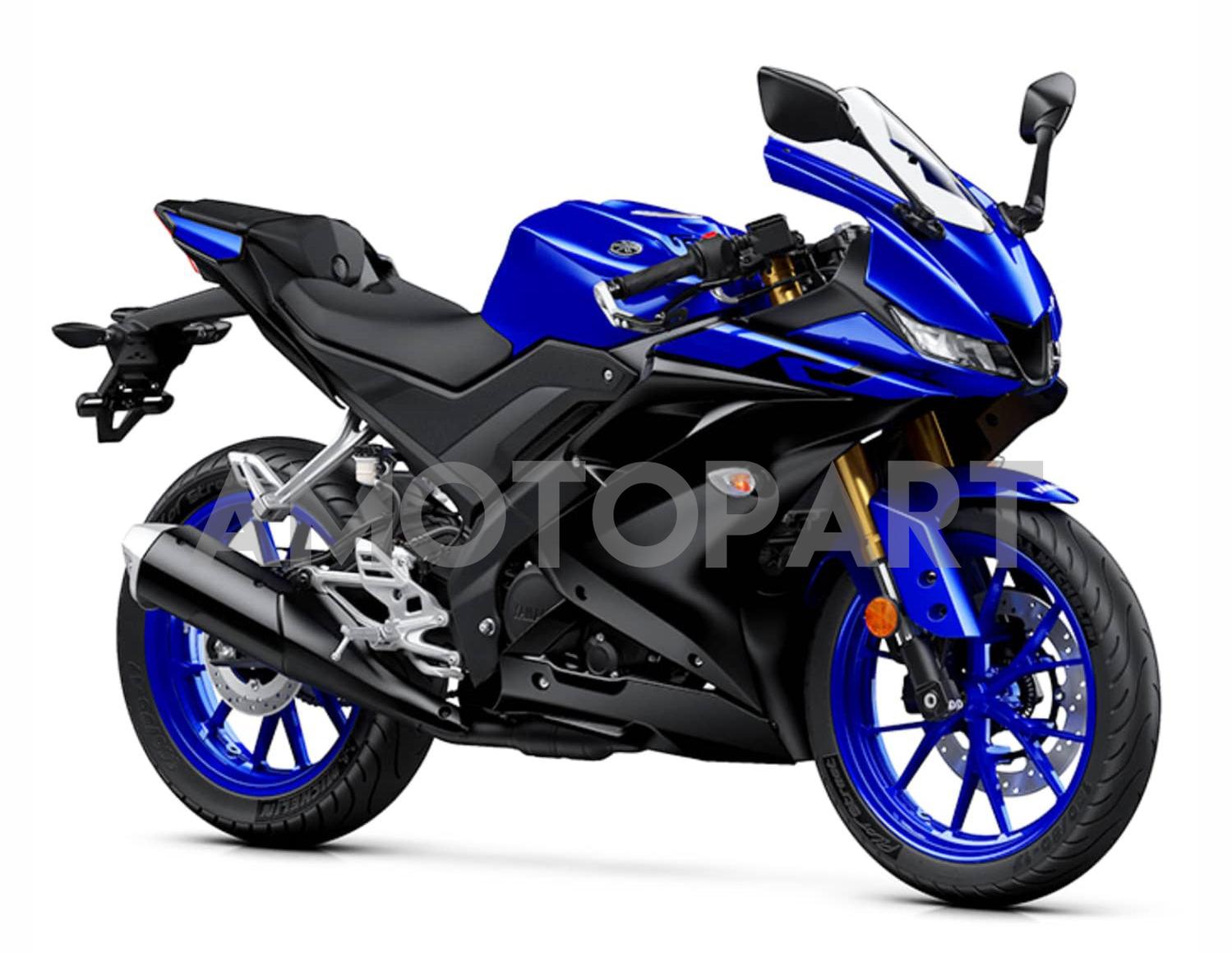 Amotopart 2019-2024 ヤマハ YZF R125 ブラック ブルー フェアリングキット