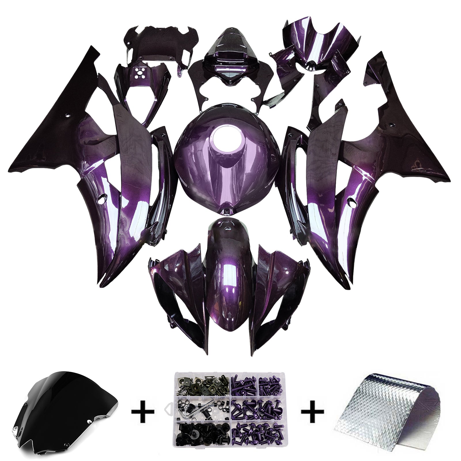 Amotopart 2008-2016 Yamaha YZF-R6 Purple Fairing Kit