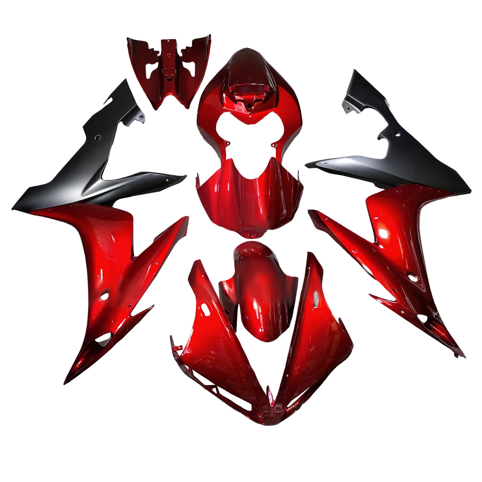 Amotopart 2004-2006 Yamaha YZF-R1 Gloss Red Matte Black Fairing Kit