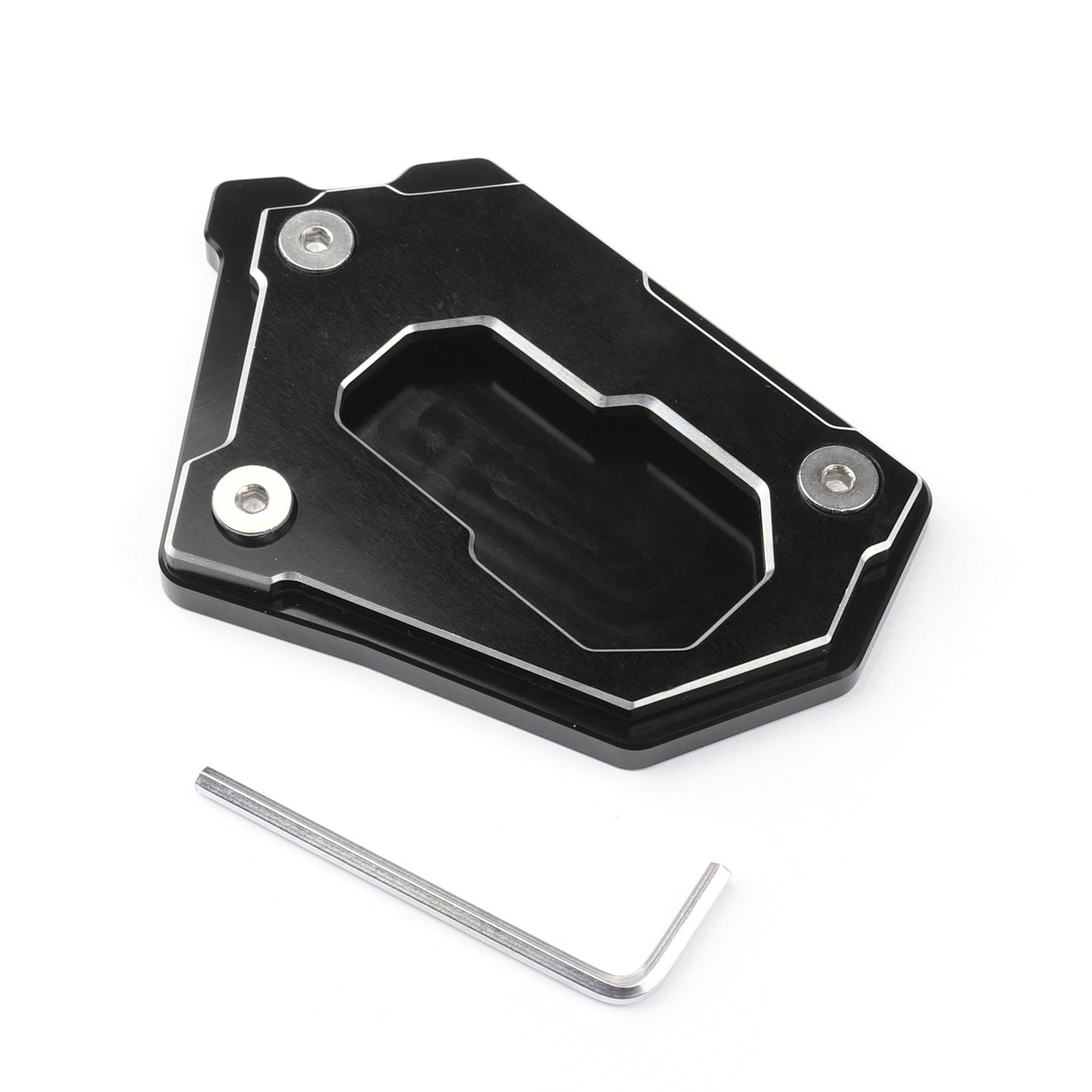 Kickstand Side Stand Förstorande förlängningsplatta för BMW R1200 GS ADV 14-16 Black
