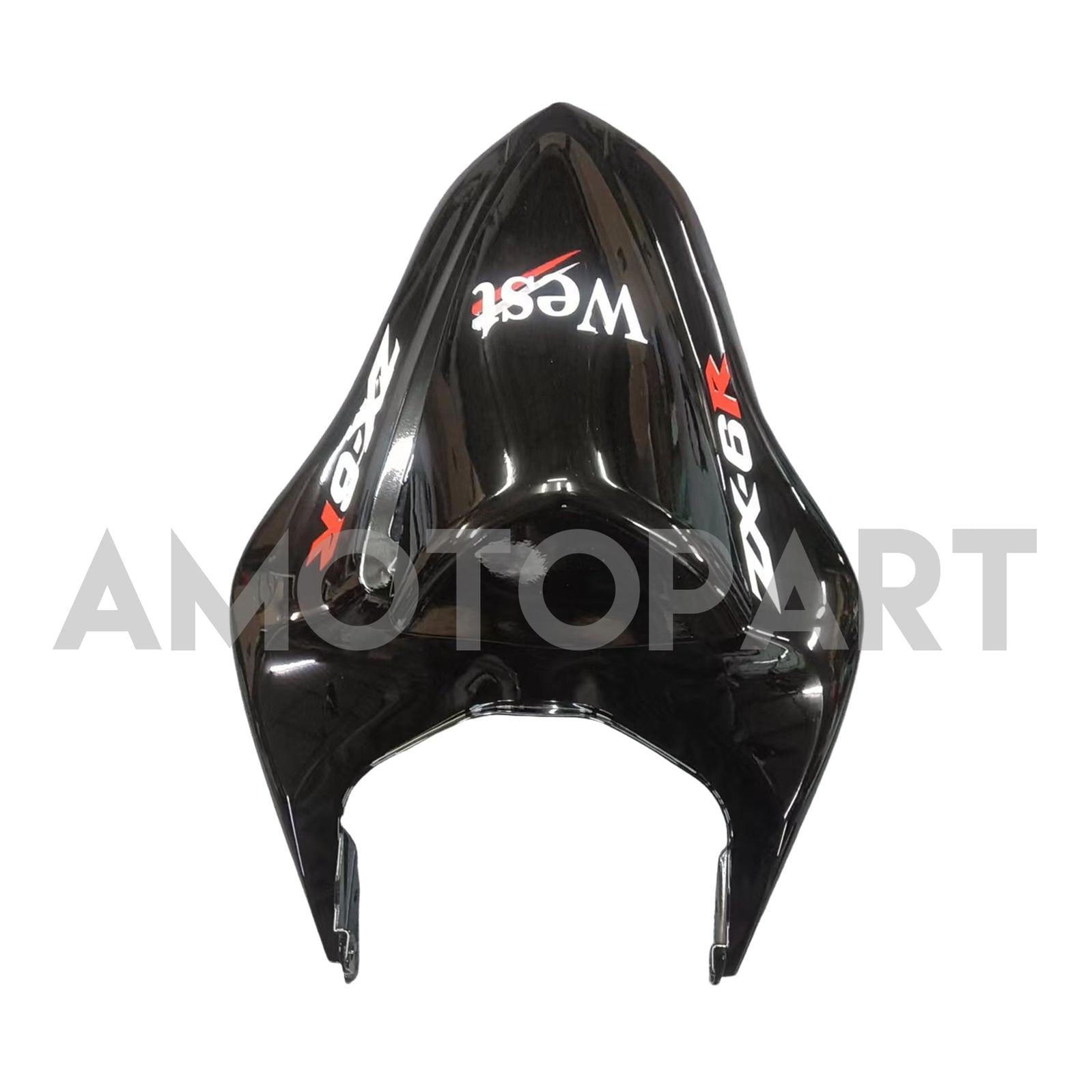 Amotopart 2007-2008 Kawasaki ZX6R 636 Black White Fairing Kit