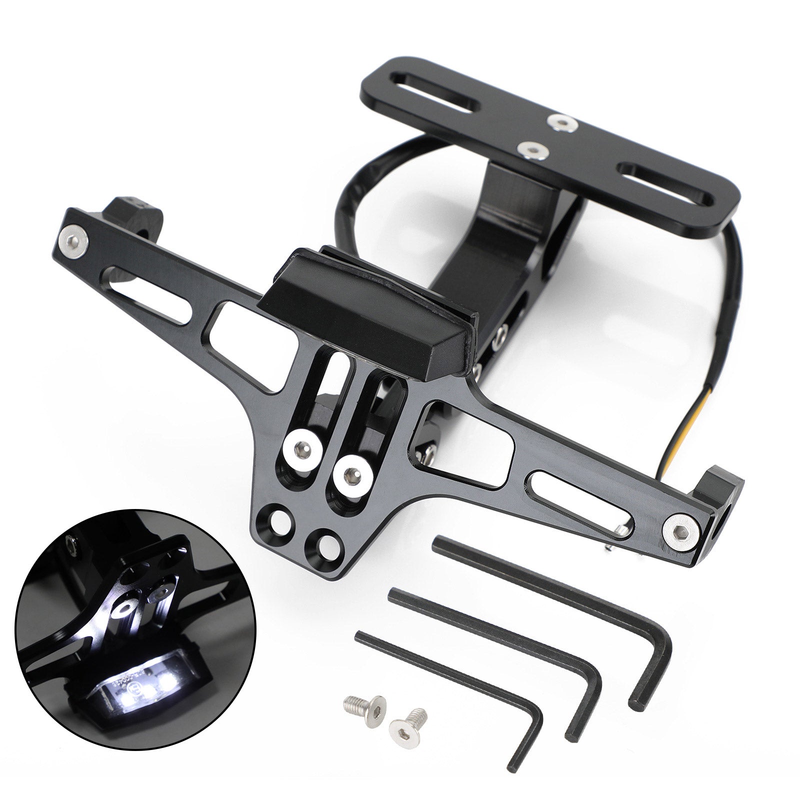 Yamaha BWS R25 R3 MSX Plaque d'immatriculation support Fender Eliminator Black