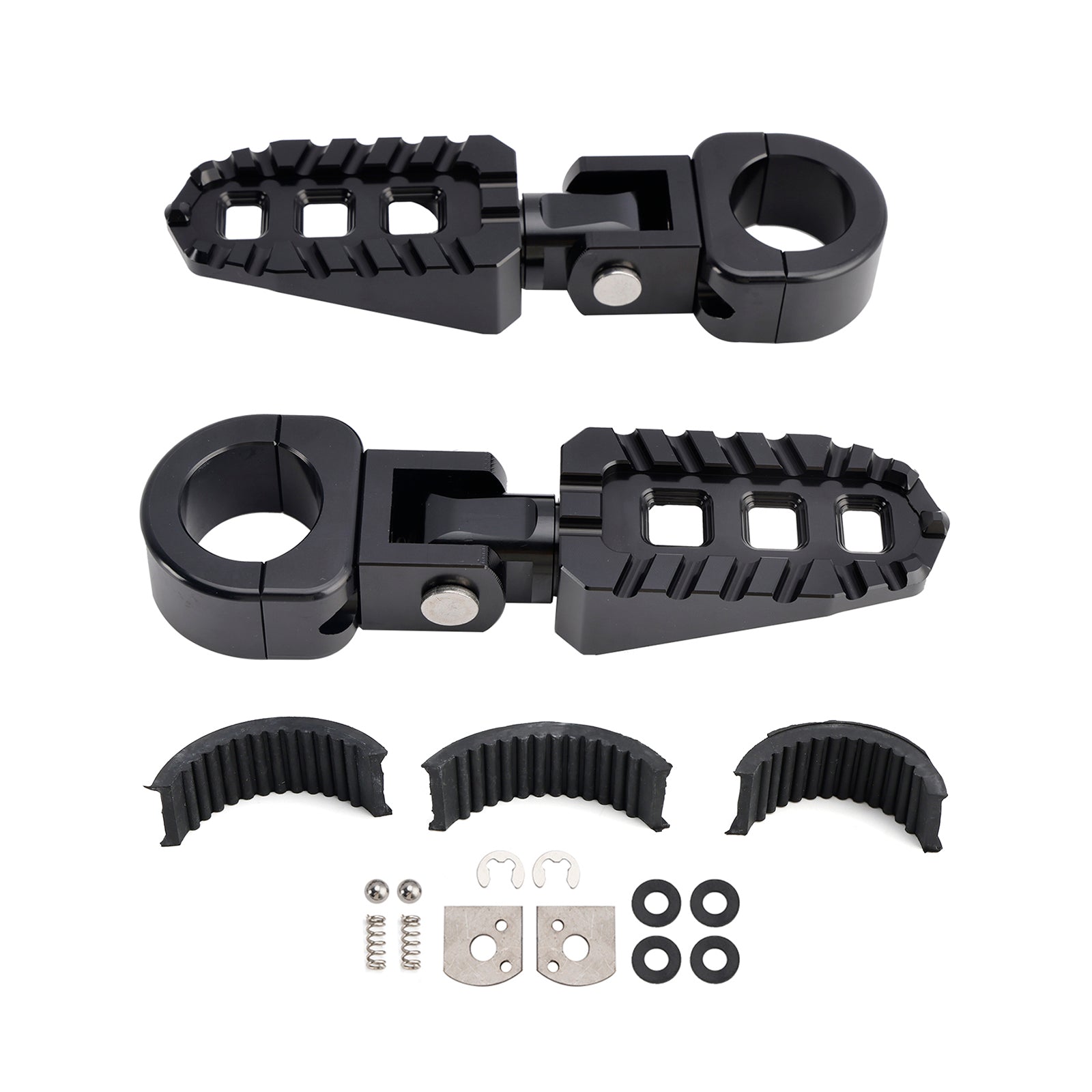 Apoios para os pés dianteiros universais, apoios para os pés adequados para motocicletas com 1.25" barras